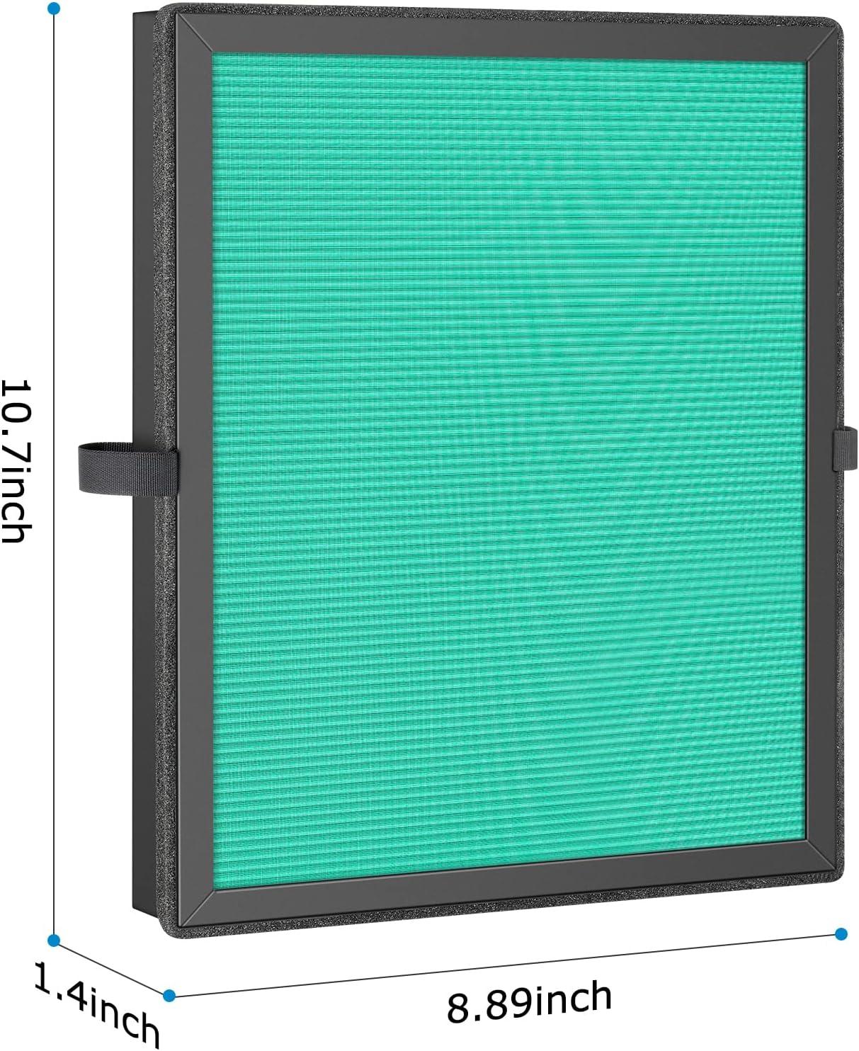 MK04 Replacement Filter, 2 Pack Compatible with MK04 MG04JH Air Purifier, Air Filter H13 True HEPA Filter for Dust, Pet Dander, Smoke for Bedroom, Home, Office (Green)