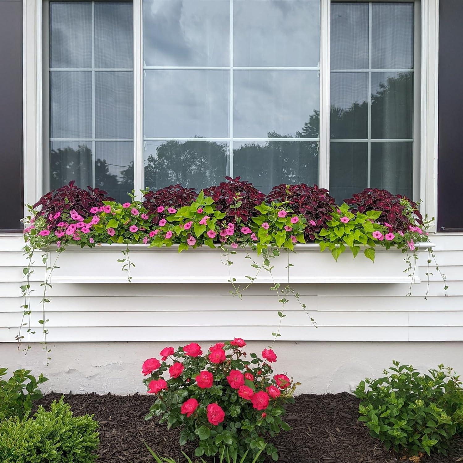 Yorkshire 6-Foot White Vinyl Outdoor Window Box