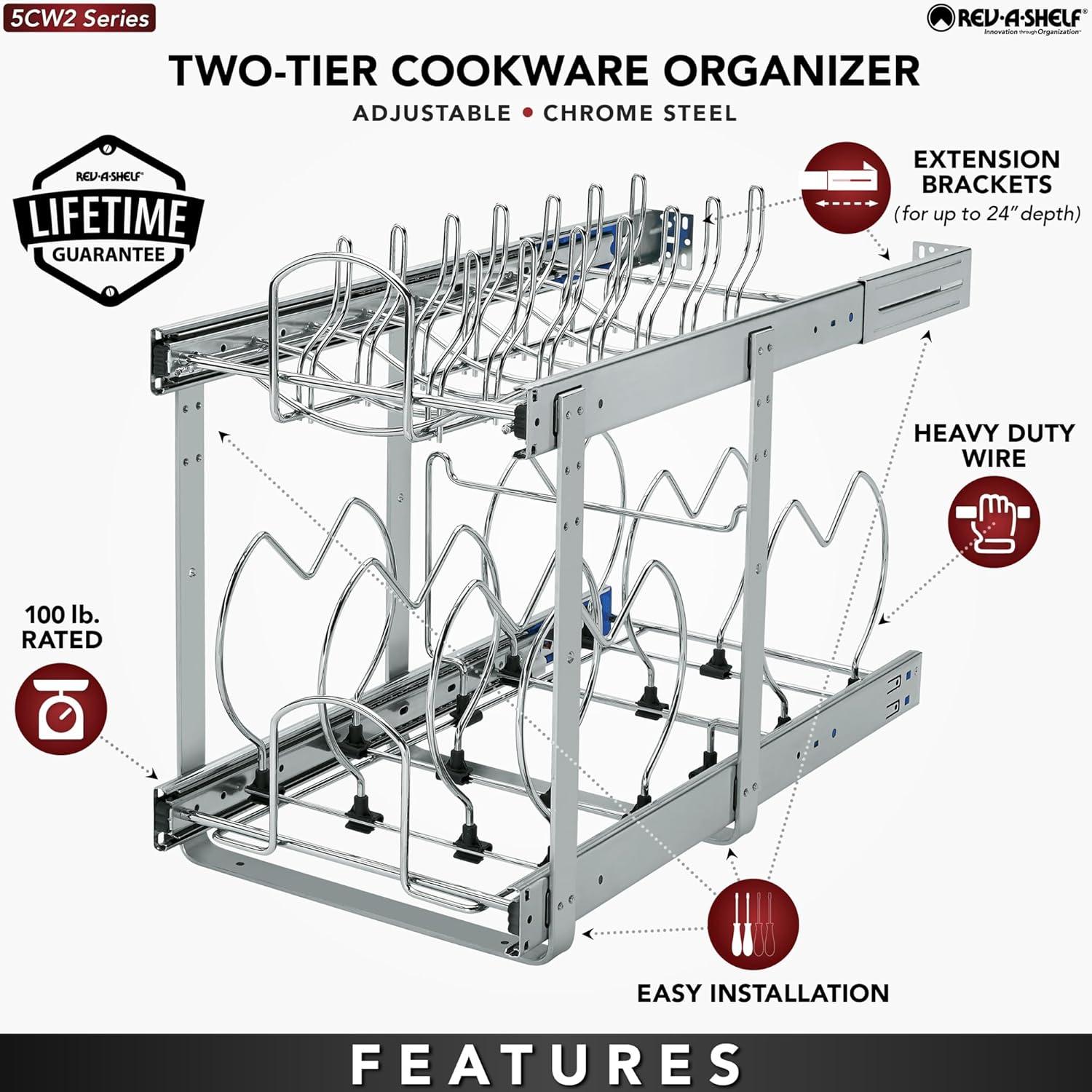 Rev-A-Shelf Pullout Cabinet Pot and Pan Organizer