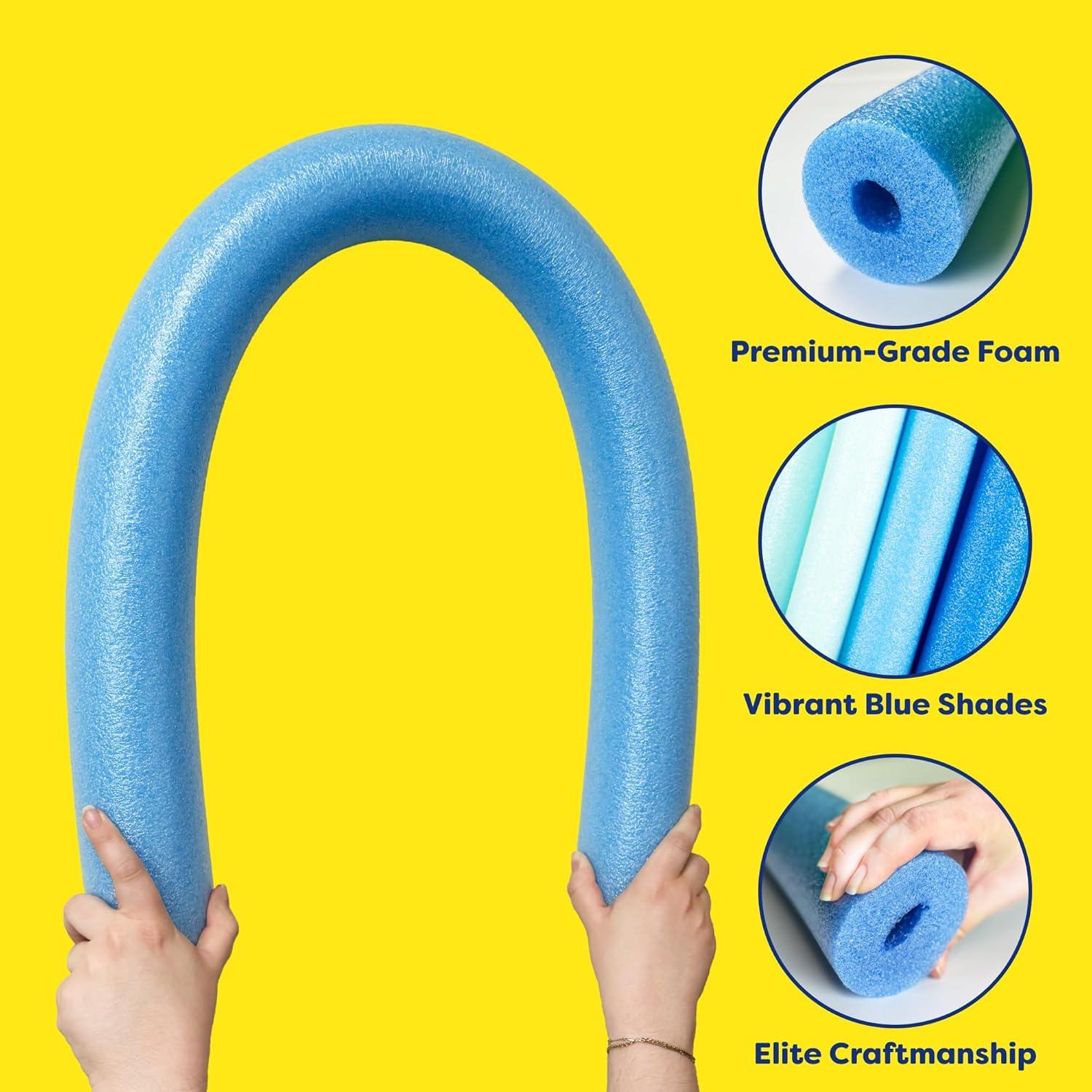 Whtty 40-Pack, 2-Inch Diameter Standard Pool Noodles – Soft Large Foam Noodles for Extra Buoyancy - Floating Training Device, Exercise Aid, pool noodles floats for adults