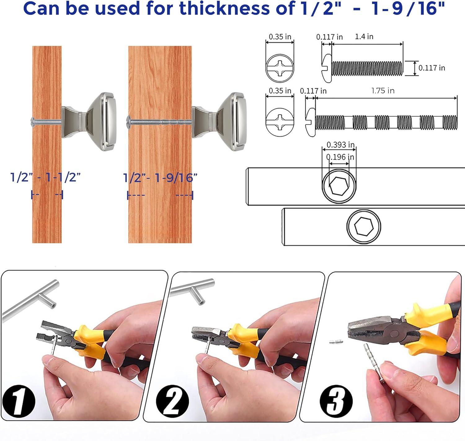 Single Hole Drawer Knobs - 10 Pack Black Cabinet Knobs - Square Dresser Knobs Dresser Handles Closet Door Knobs - Kitchen Cabinet Knobs - Cabinet Hardware