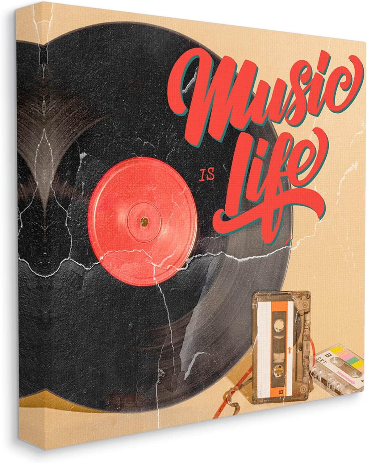 Music Is Life Vintage Cassette Canvas Wall Art