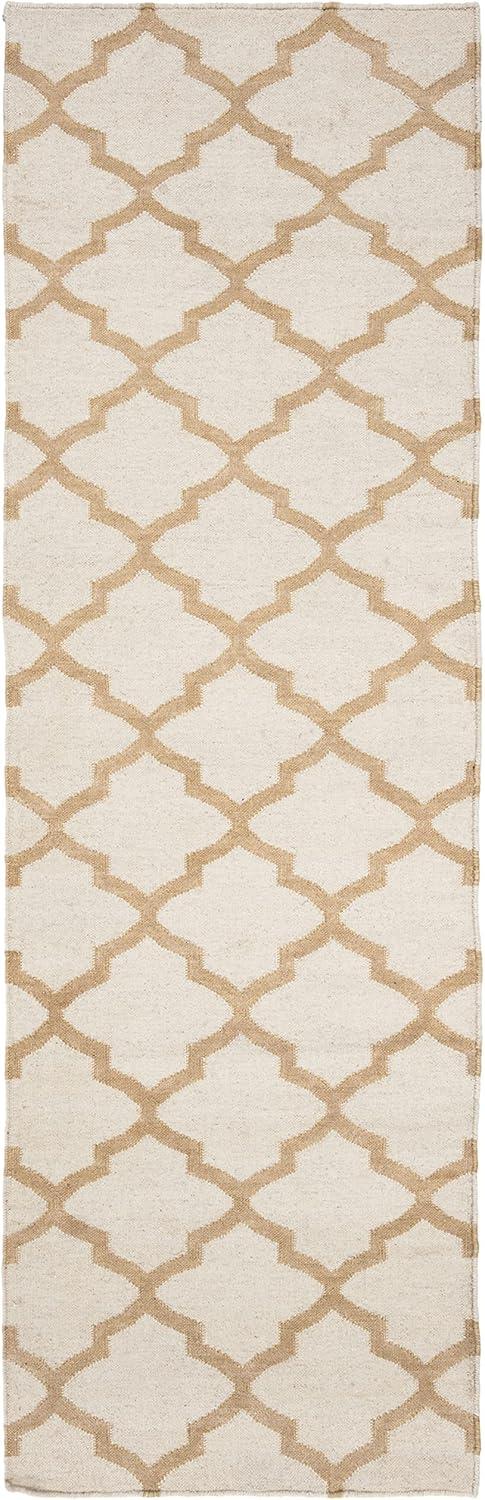 Winston Porter Milltown Hand Woven Flat Weave Wool Geometric Rug