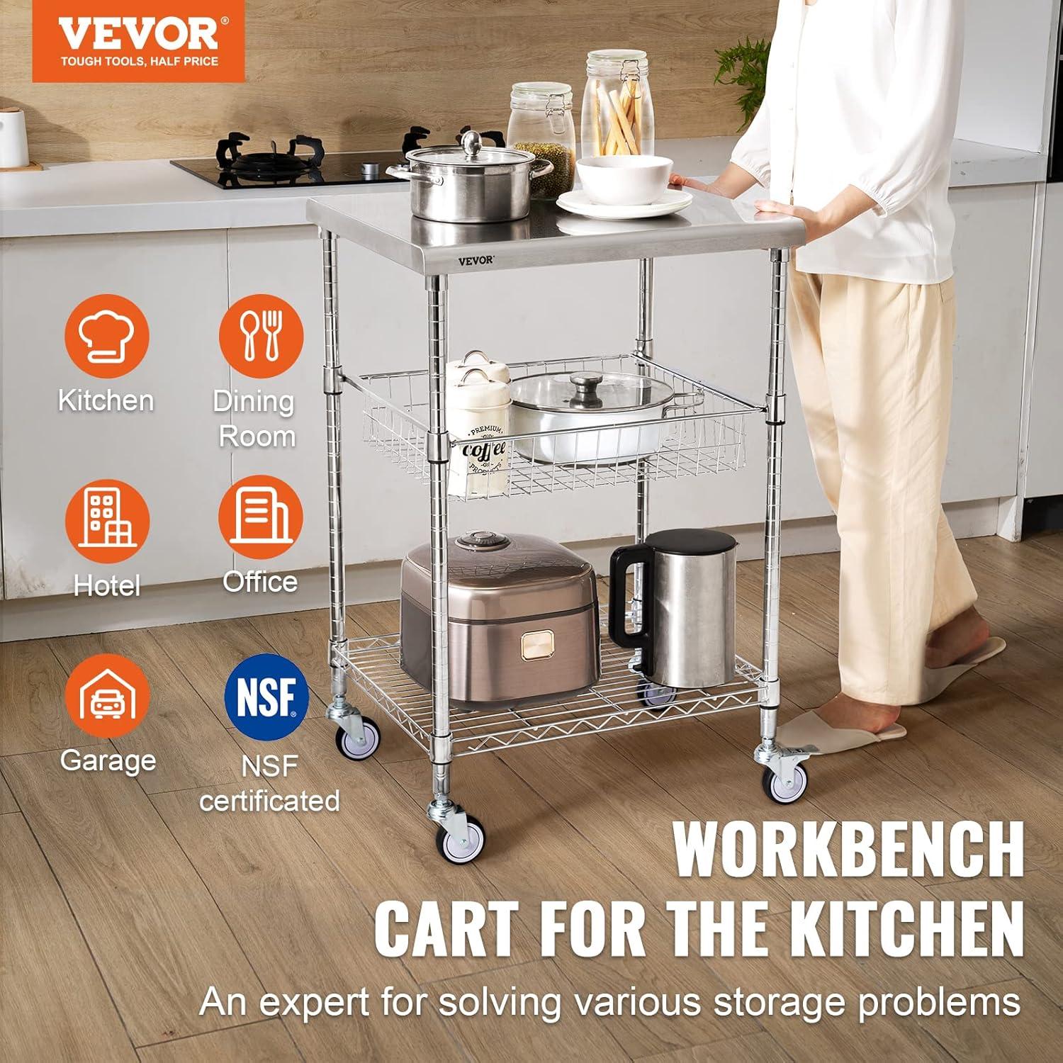 VEVOR Metal Kitchen Cart
