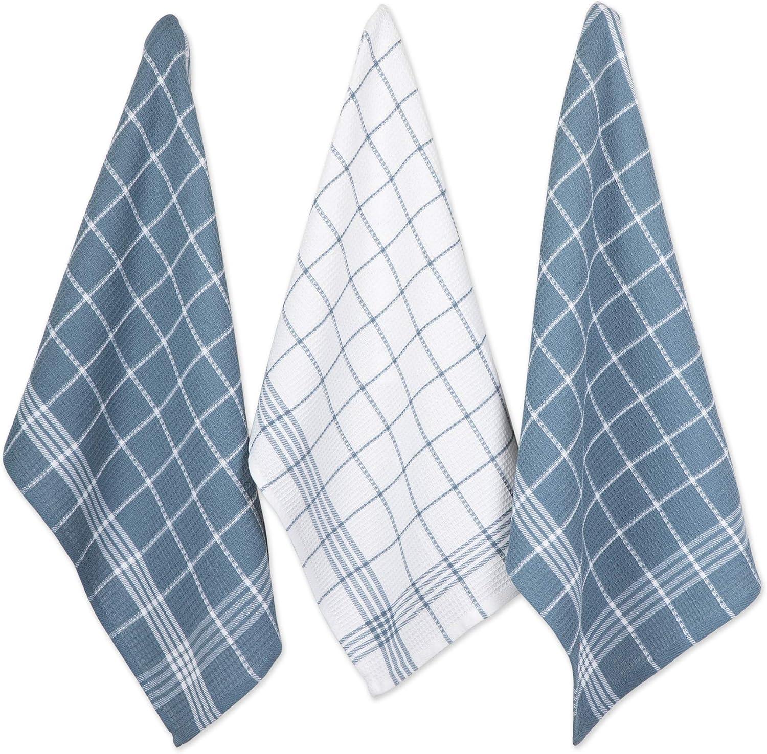 Cotton Checkered Waffle Kitchen Towel Linen Set