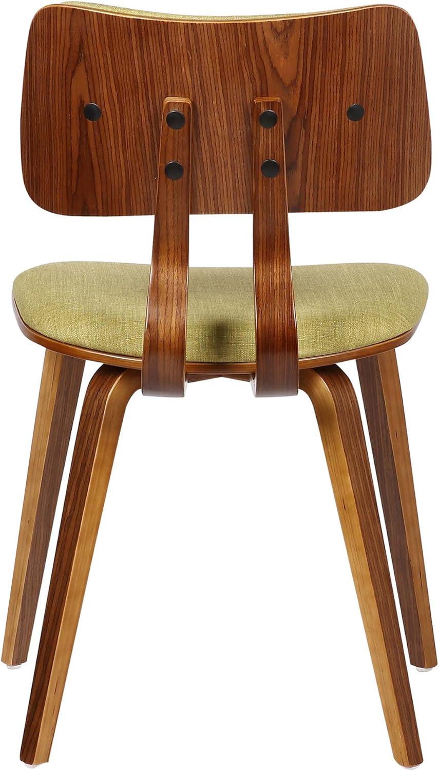 Jaguar Mid-Century Dining Chair in Walnut Wood and Green Fabric