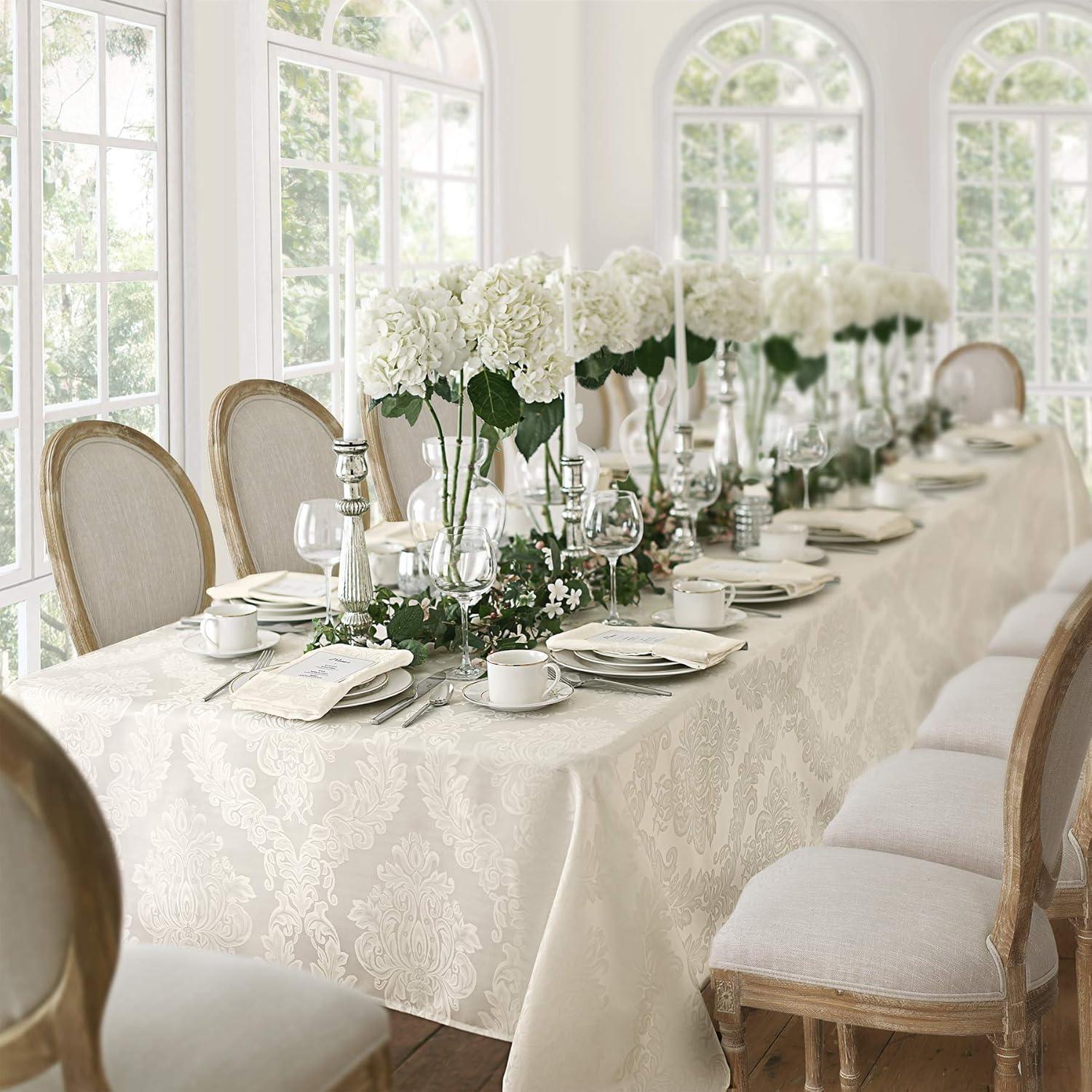 Ophelia & Co. Burchfield Solid Floral Jacquard Damask Polyester Tablecloth