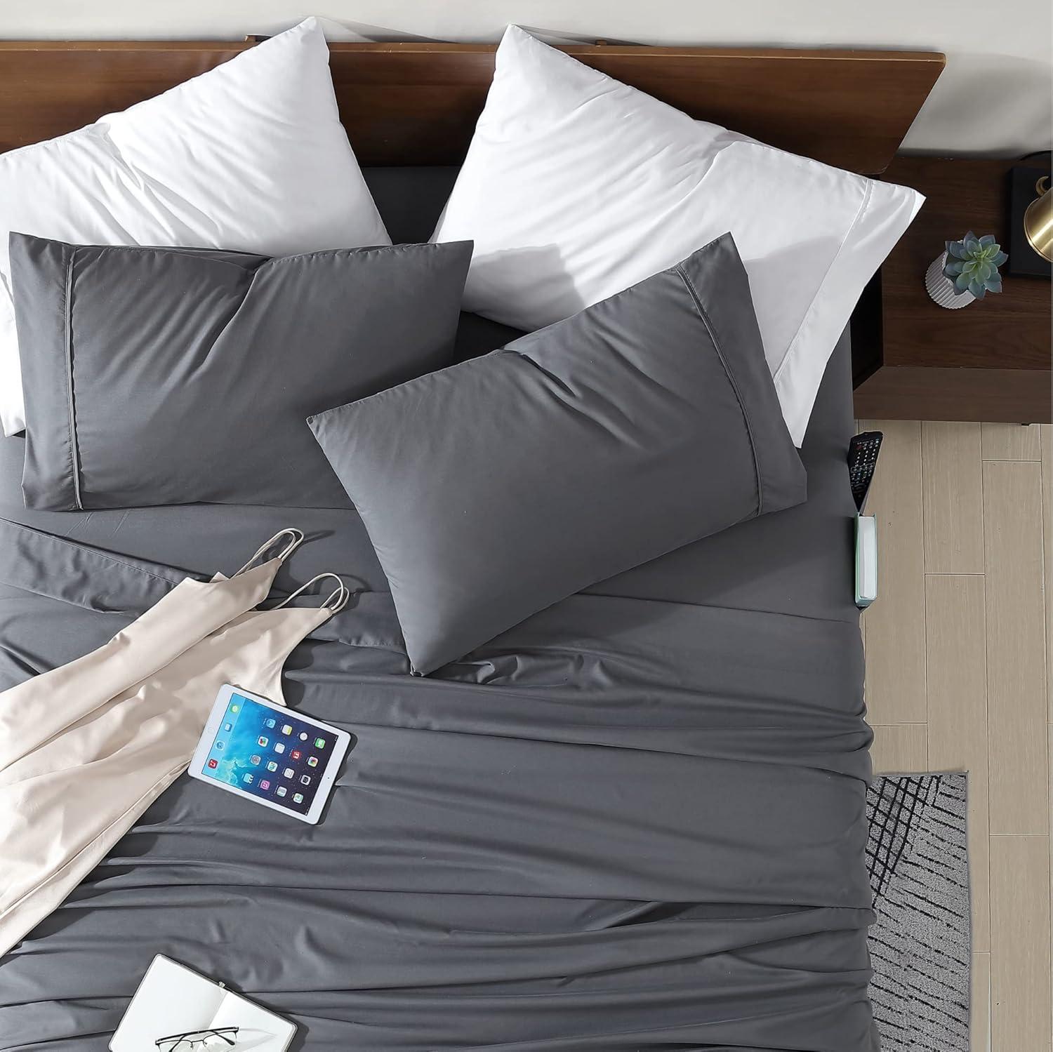 Cathay Home, Inc 1800 Series Smart Storage Pocket Microfiber Sheet Set