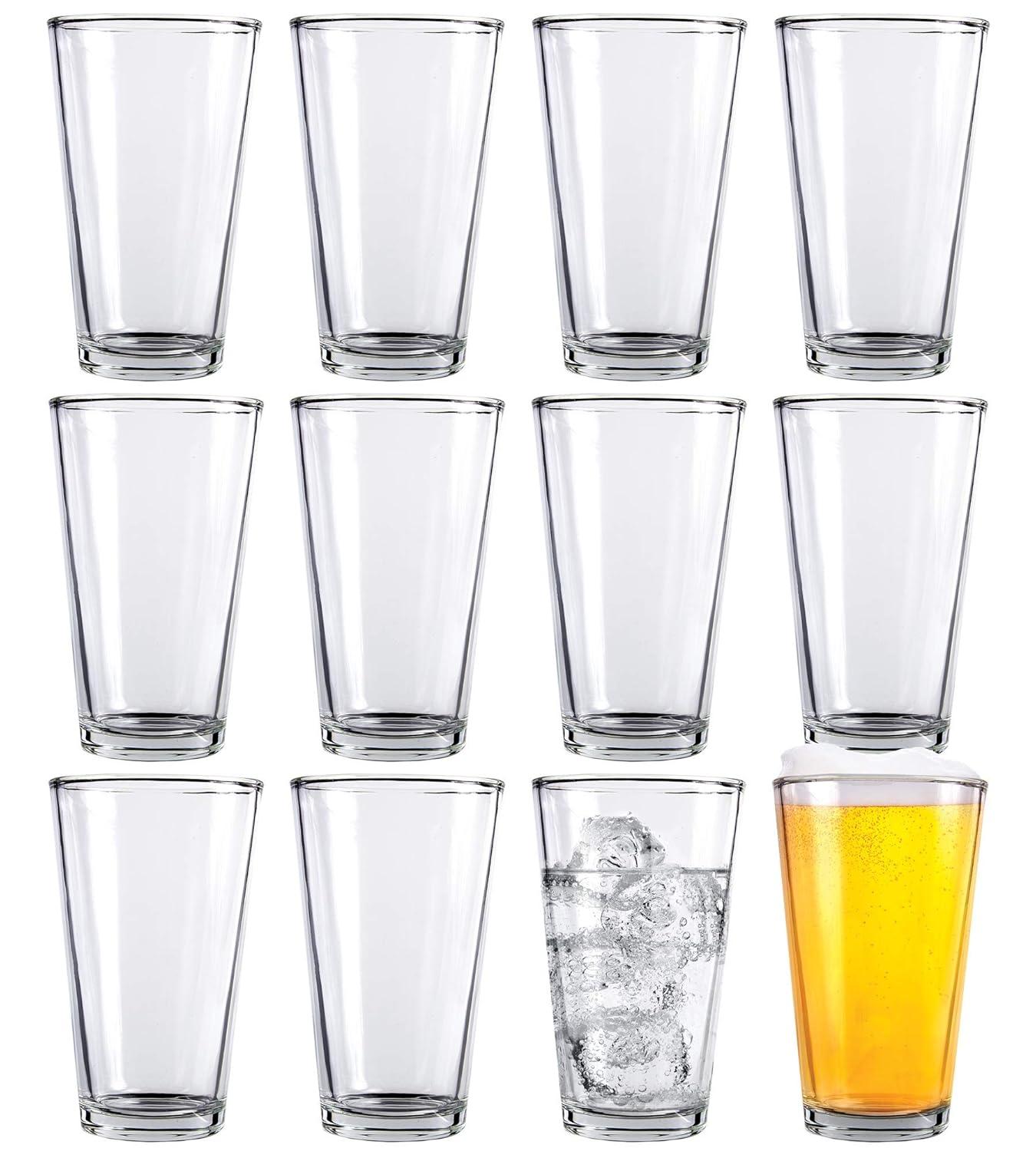 Kitchen Lux Store Beer Glass Drinking Glasses Restaurant and Bar Quality Glassware Set of 12