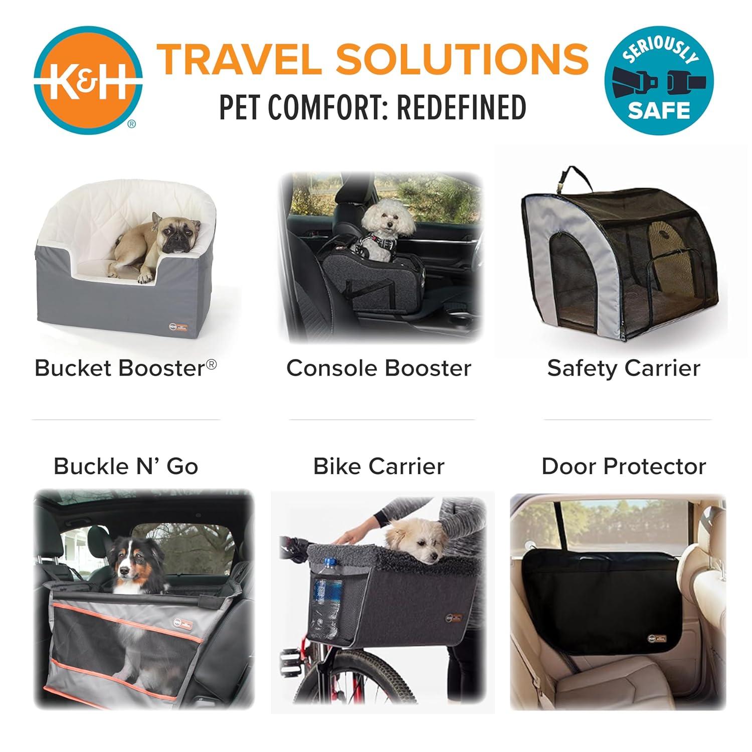 K&H Pet Products Buckle N' Go Dog Car Seat for Pets Gray X-Small 16 X 14 X 14 Inches