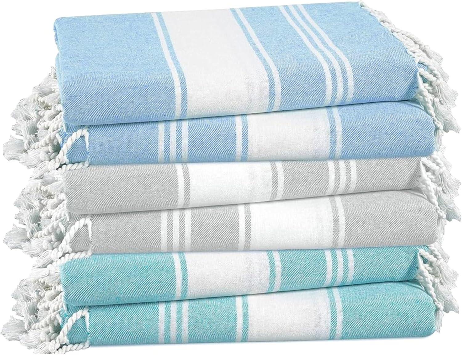 LANE LINEN Beach Towels 6 Pack, Bulk Beach Towels Oversized, Pool Towels for Adults, Pre-Washed, Sand Free Beach Towel, Fast Drying Beach Towel, 39"x71" - Classic Color