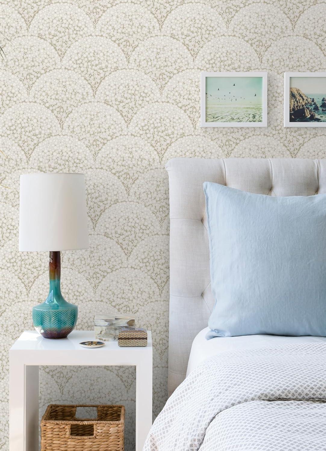 Rowan Taupe Self-Adhesive Botanical Wallpaper Roll