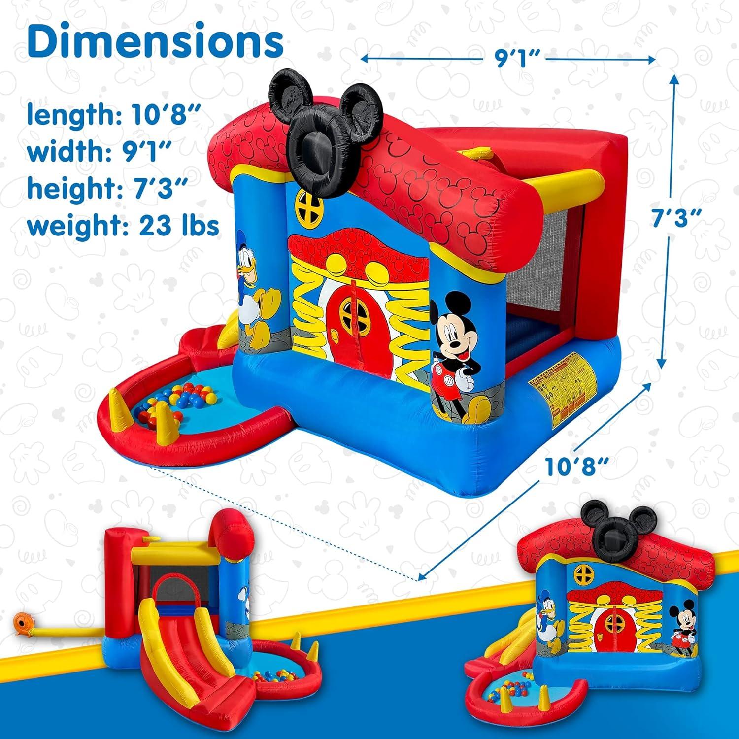 Mickey Mouse Bounce House with Slide and Ball Pit