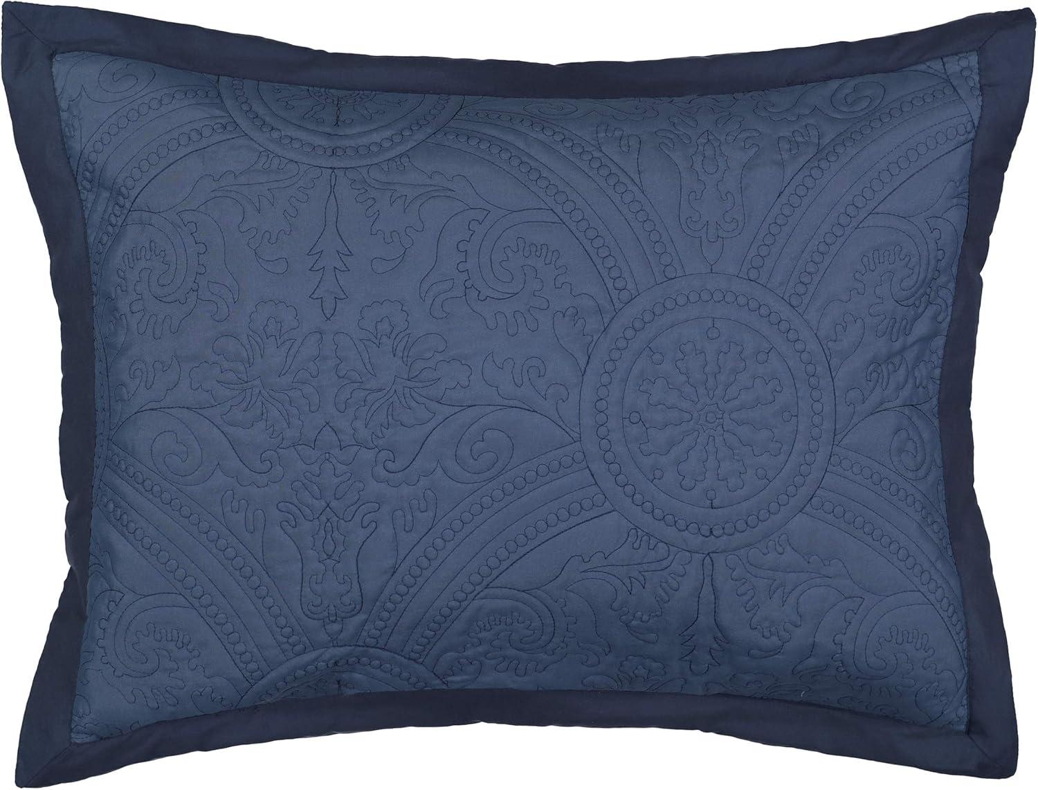 Bensonhurst Blue Cotton Pillow Sham Set