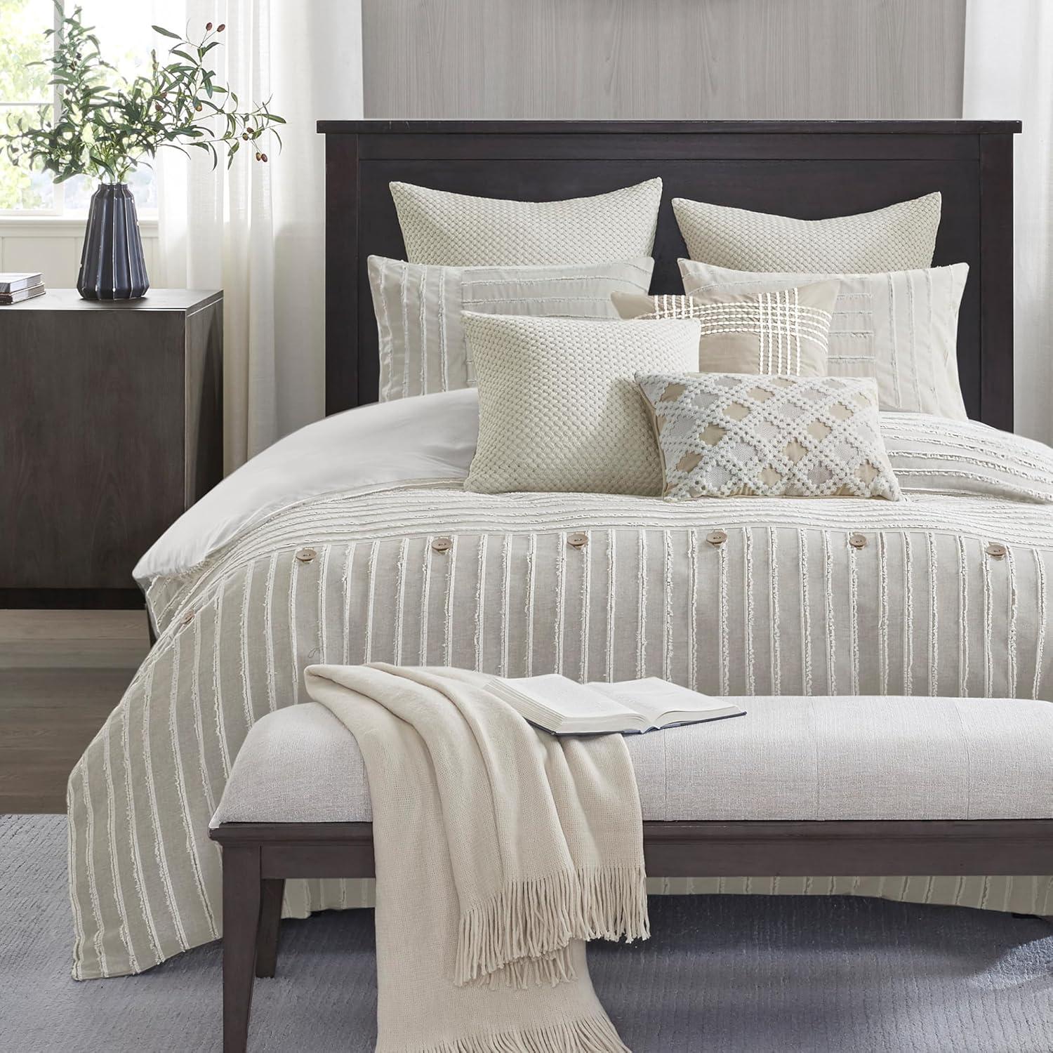 Madison Park Signature Madison Park Signature Essence Oversized Cotton Clipped Jacquard Comforter Set