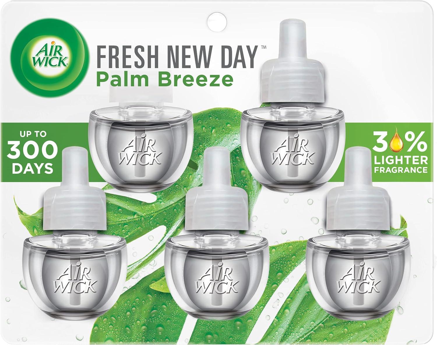 Air Wick Fresh New Day Palm Breeze Scented Oil Refill 5-Pack