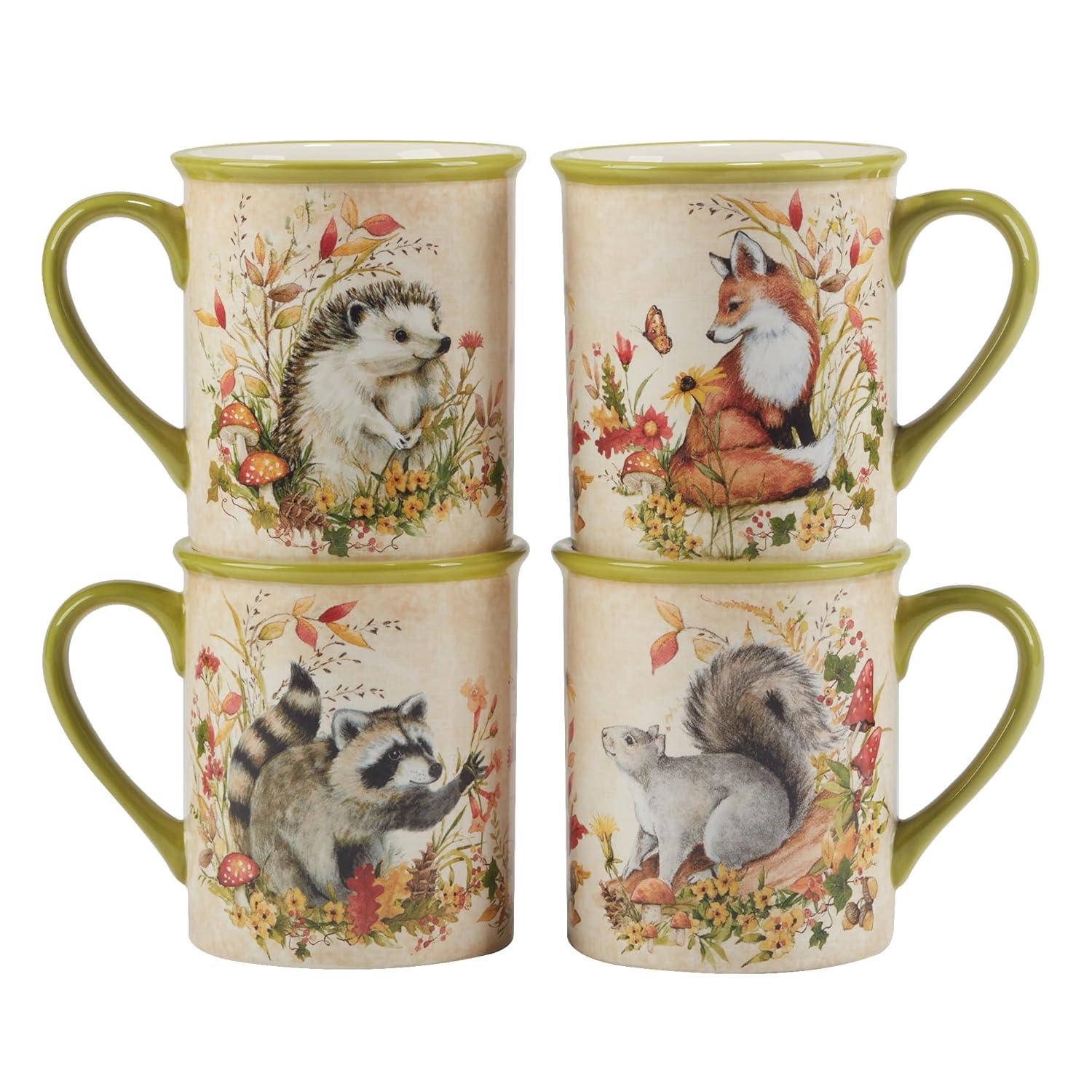 Certified International Woodland Critters Set of 4 Mugs
