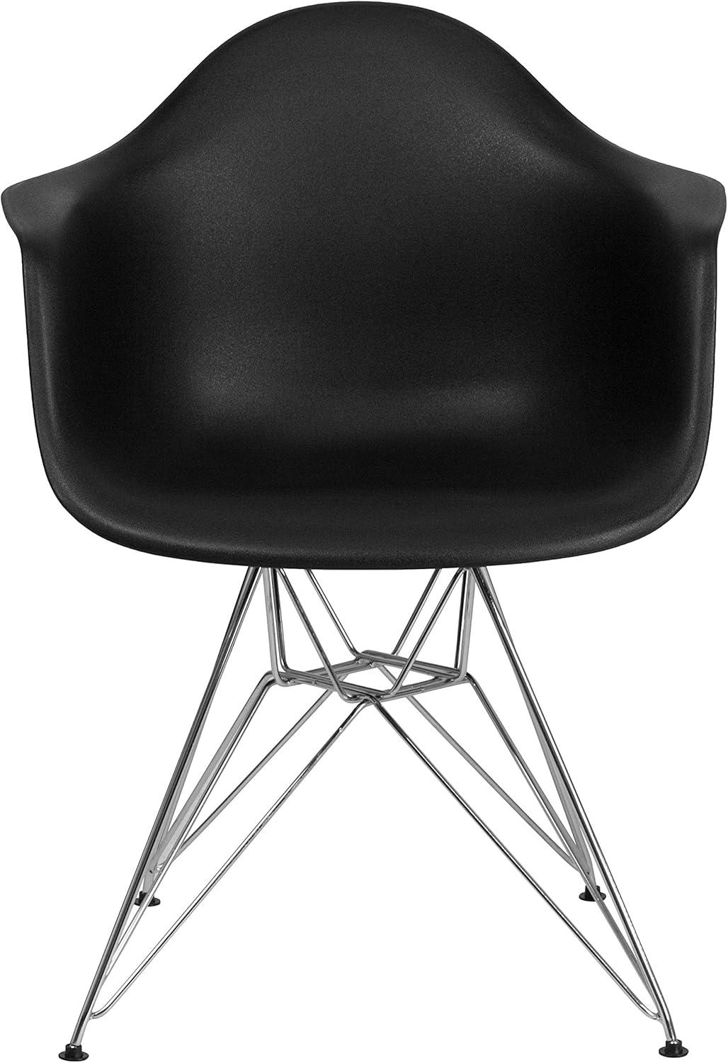 Flash Furniture Alonza Series Plastic Chair with Arms and Chrome Base