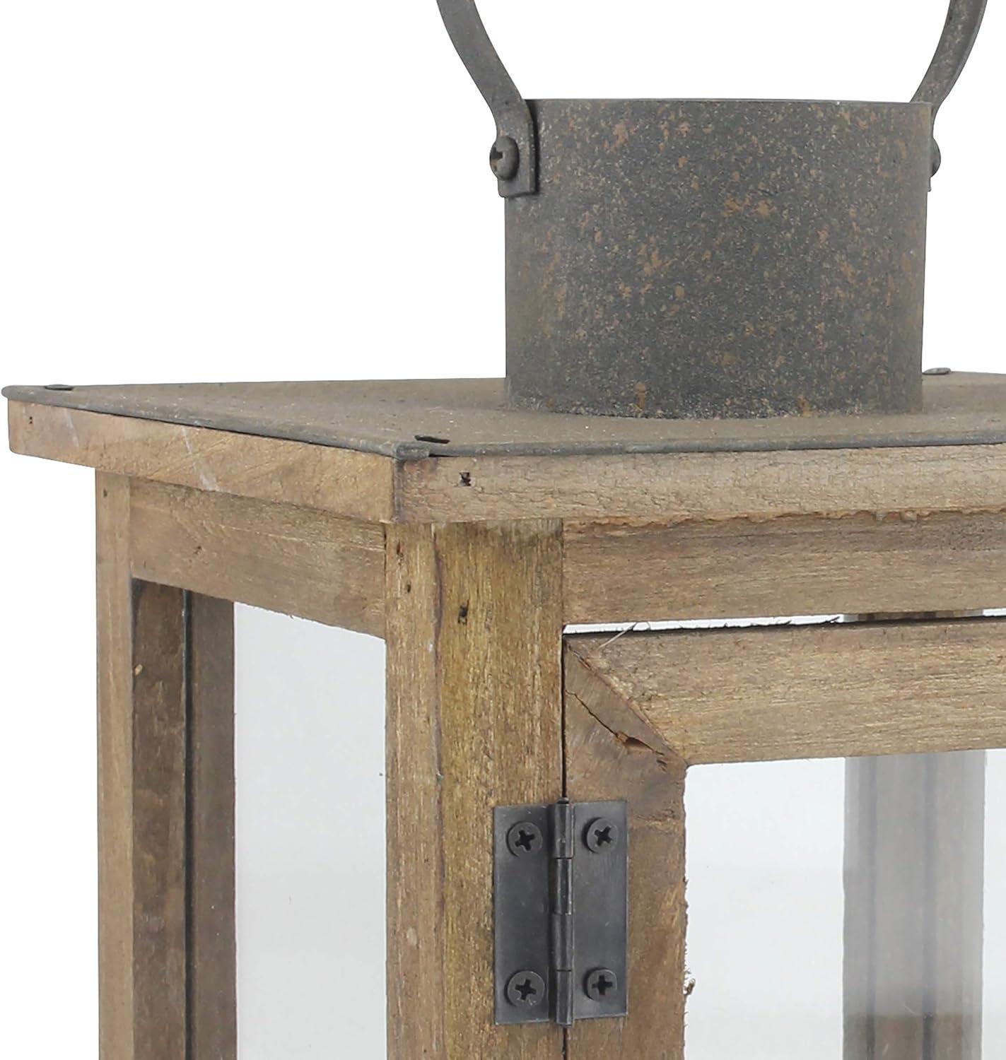 Stonebriar Rustic Wooden Candle Holder Lantern - CKK Home Decor