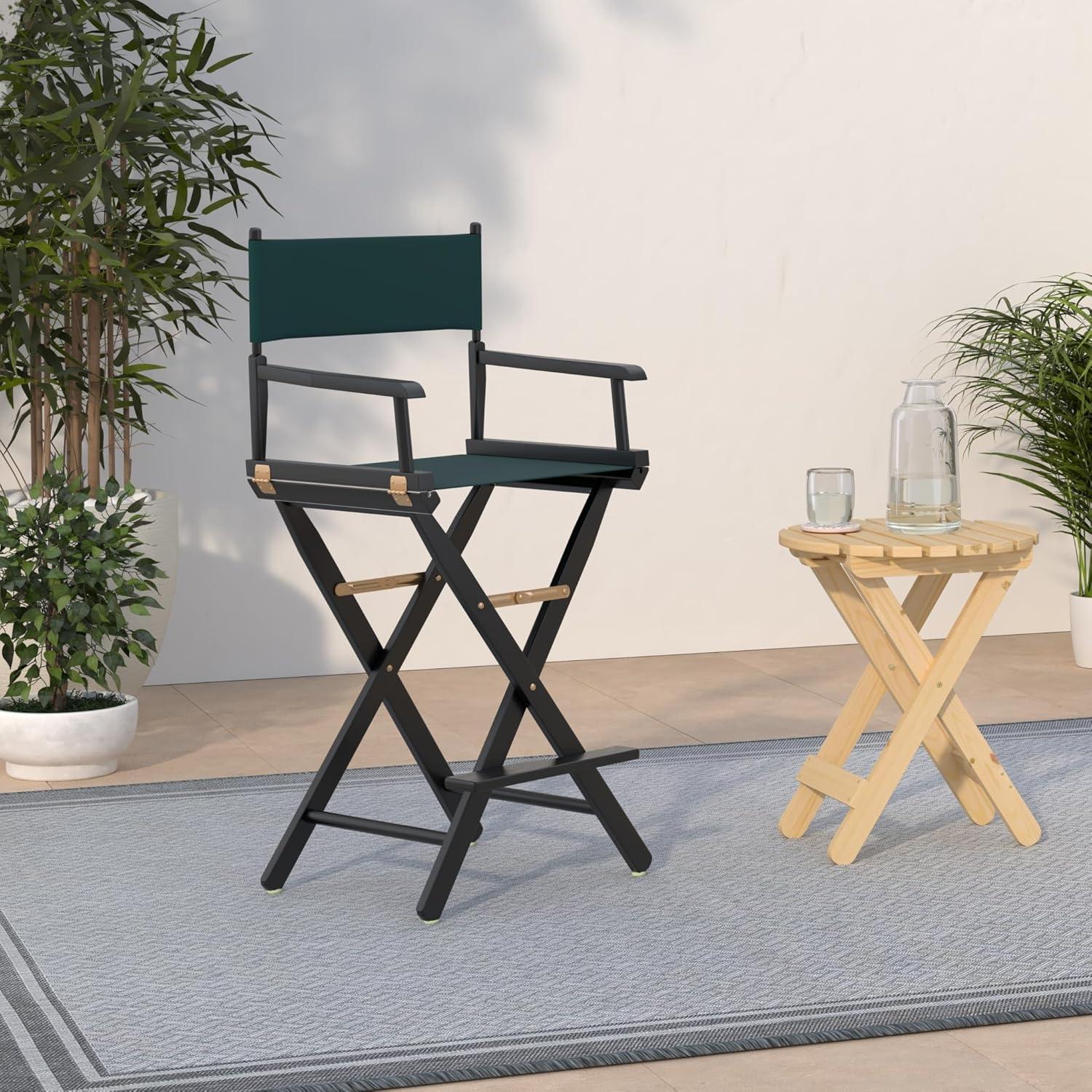 Casual Home 30" Director's Chair Black Frame-with Hunter Green Canvas, Bar Height