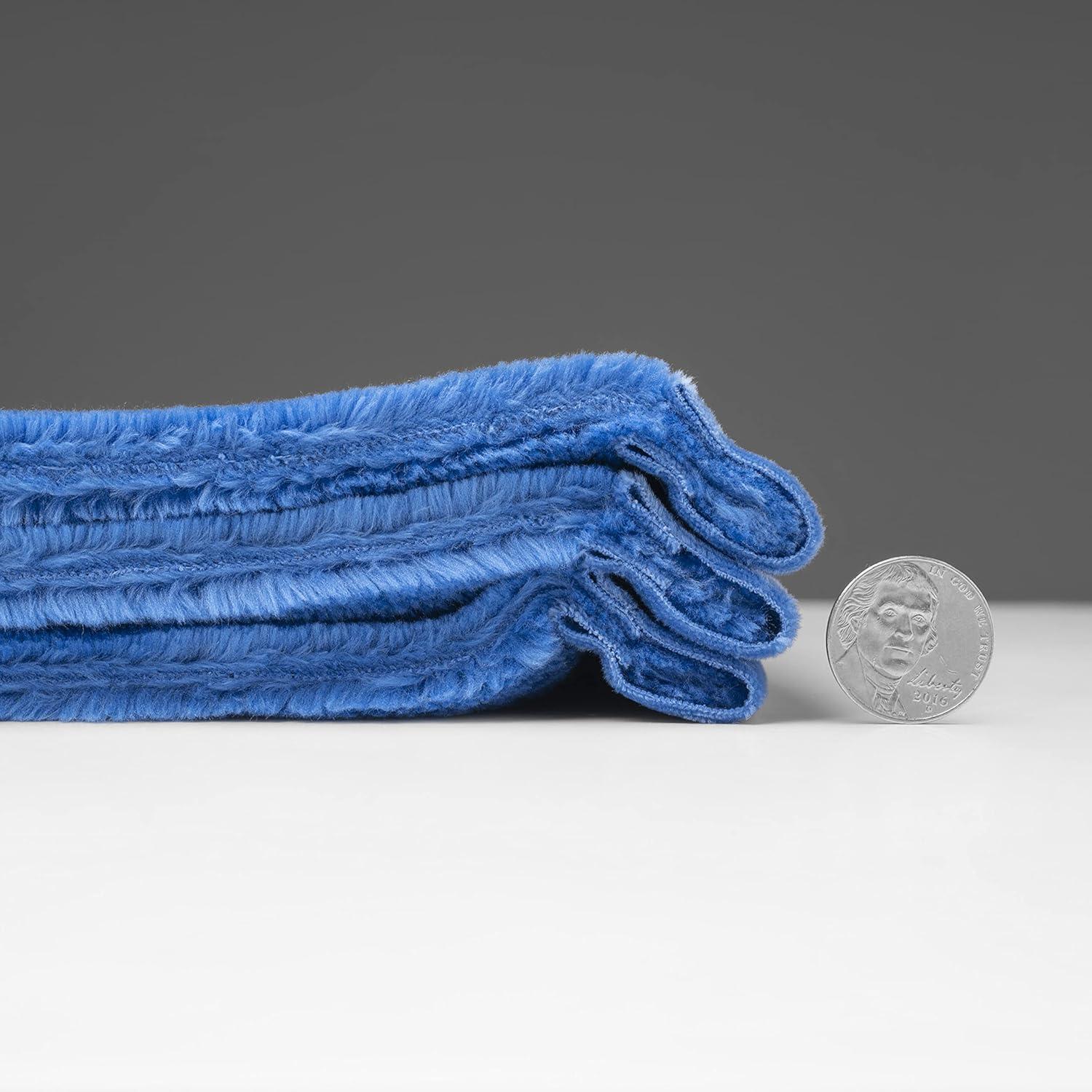 Sapphire Blue Twin Plush Flannel Blanket with Velvety Binding