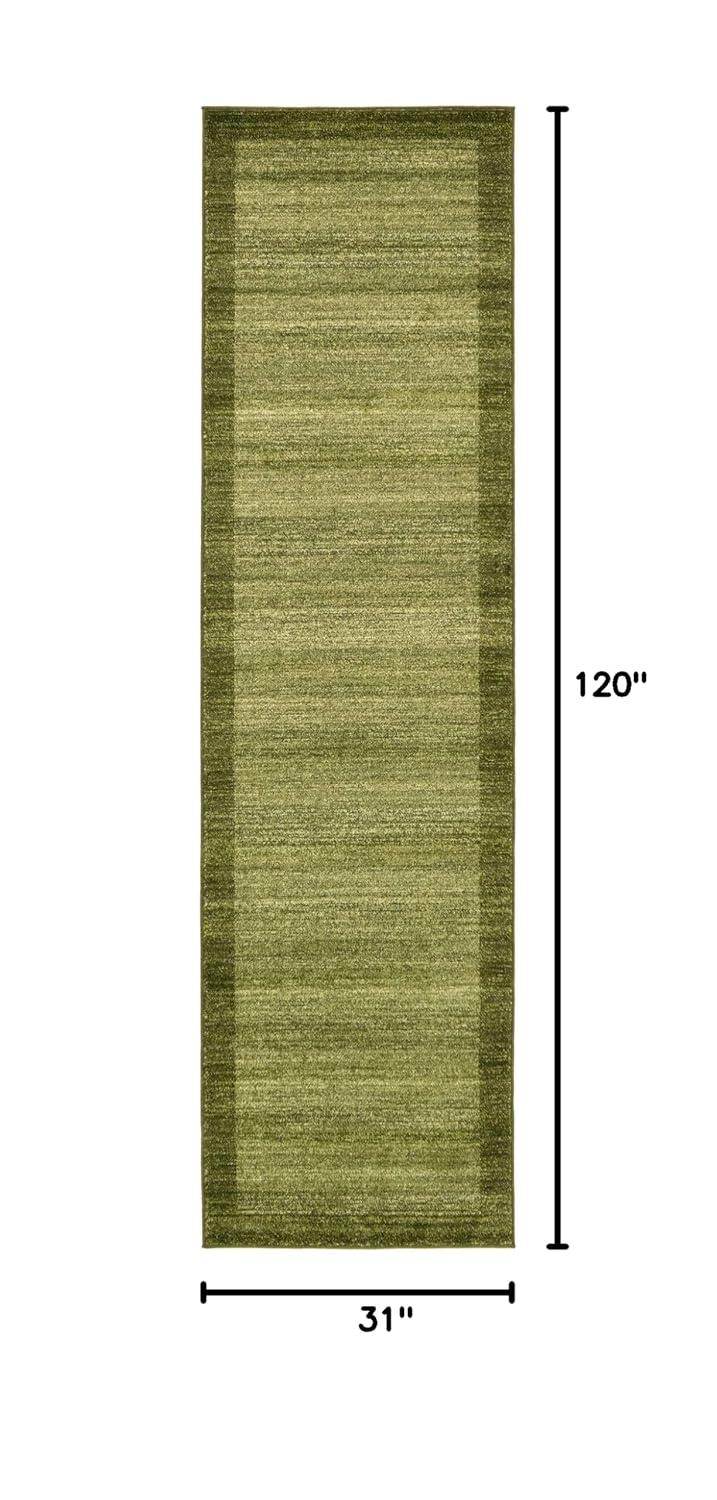 Unique Loom Abigail Del Mar Area Rug , 2'7"x10' Runner ,Light Green