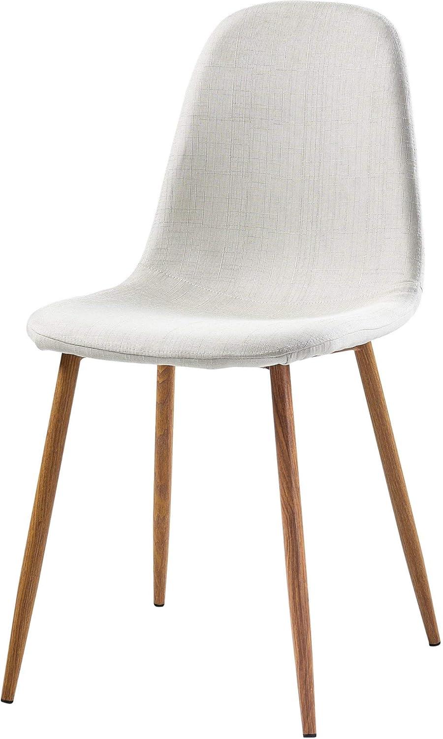 Set of 2 Minimalista Fabric Chairs White/Natural - Teamson Home