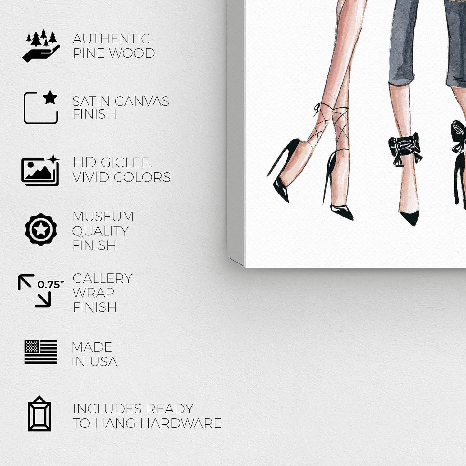 Wynwood Studio Fashion and Glam Wall Art Canvas Prints 'Shopping Date' Lifestyle Home Décor, 16" x 24", White, Pink