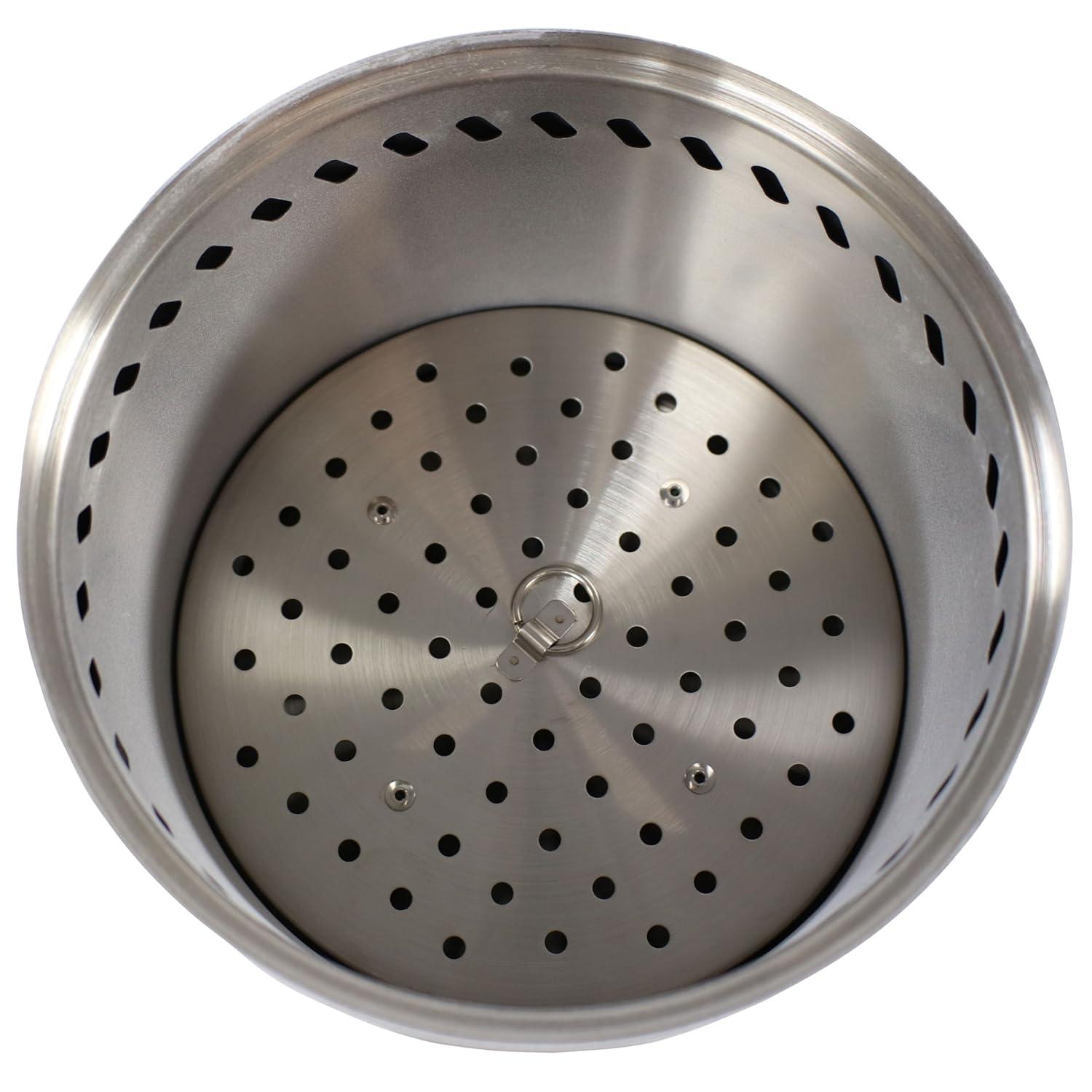 Sunnydaze 9.5" Round Wood-Burning Silver Finish Stainless Steel Tabletop Smokeless Fire Pit