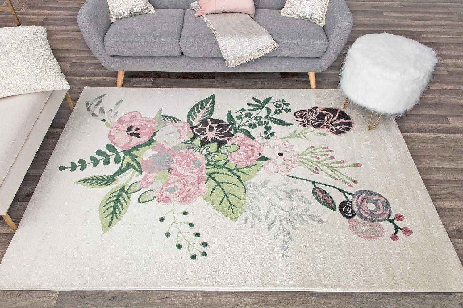 Rugs America Hanna Floral Transitional Area Rug