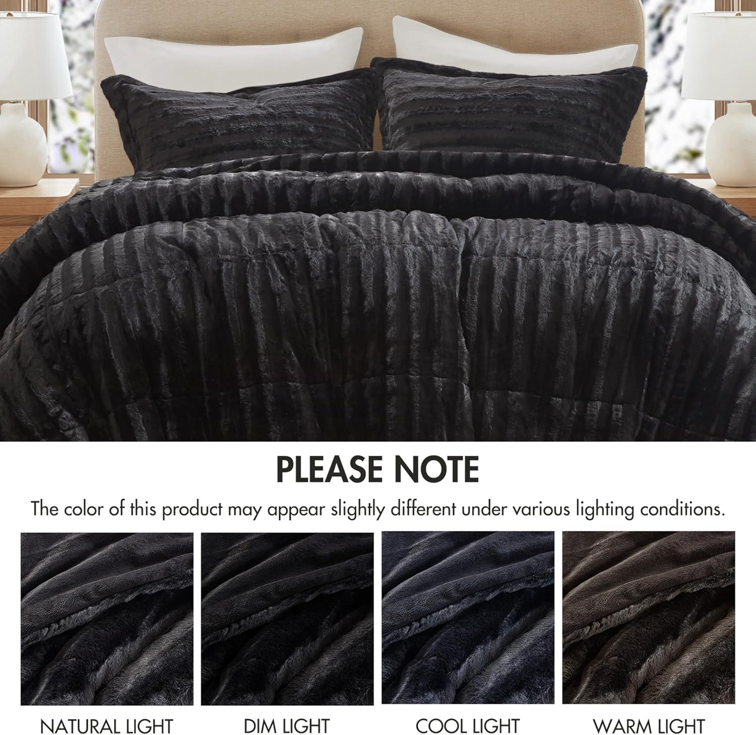 Madison Park Faux Fur 3 Piece Comforter Set