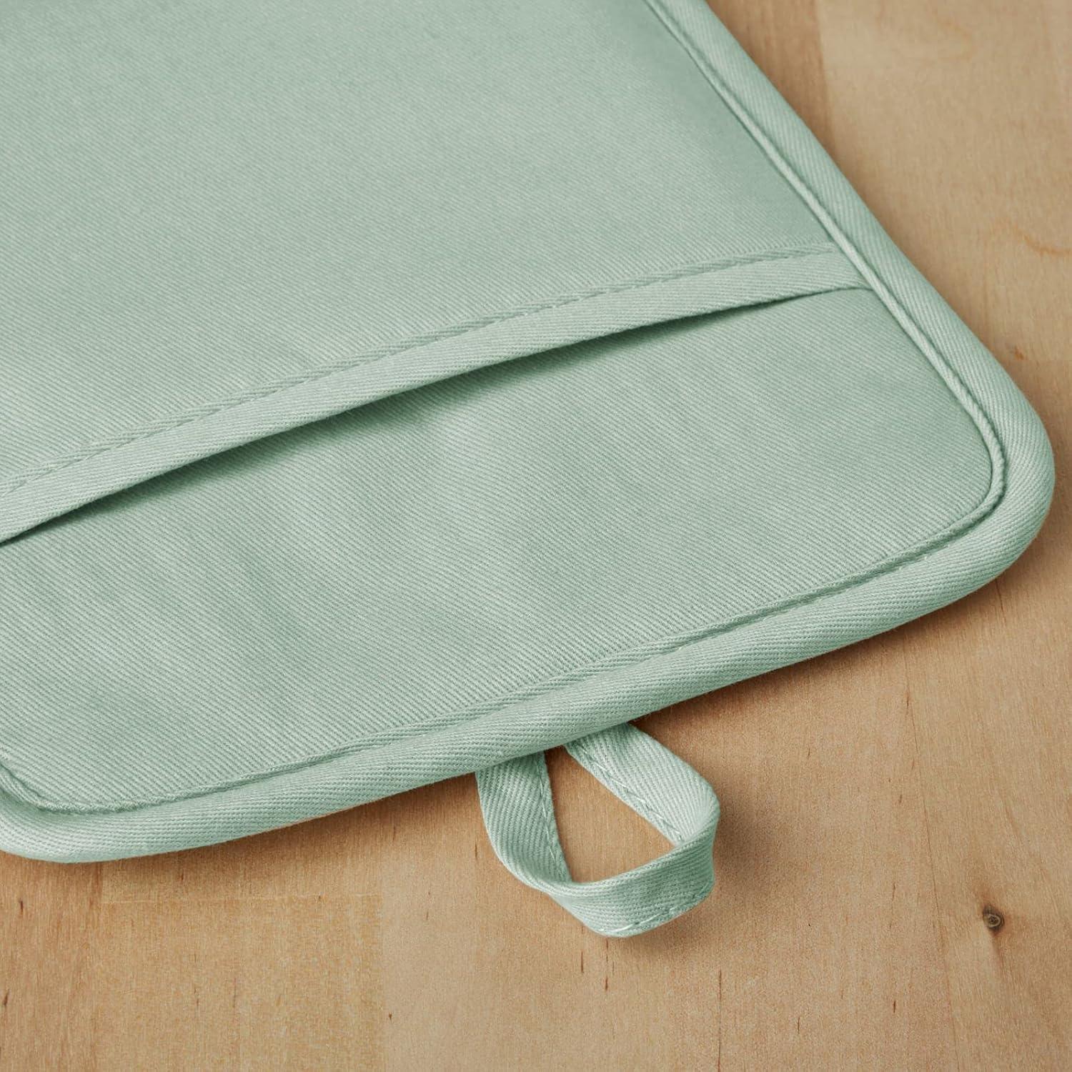 KitchenAid Pistachio Ribbed Soft Silicone Pot Holders, Set of 2