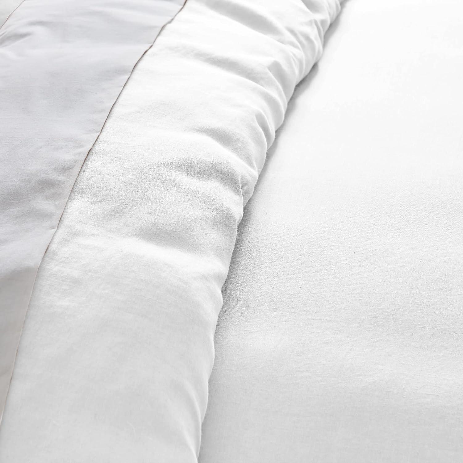 Washed Linen Full/Queen Duvet Cover - White - Levtex Home
