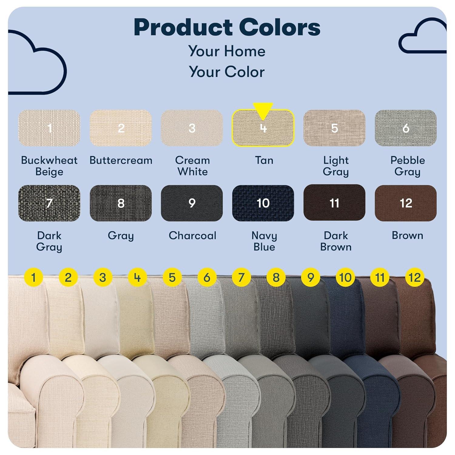 Serta Copenhagen 61" Rolled Arm Sofa, Easy Care Fabric, Soft Pillow Back, Pocket Coil Seat Cushions