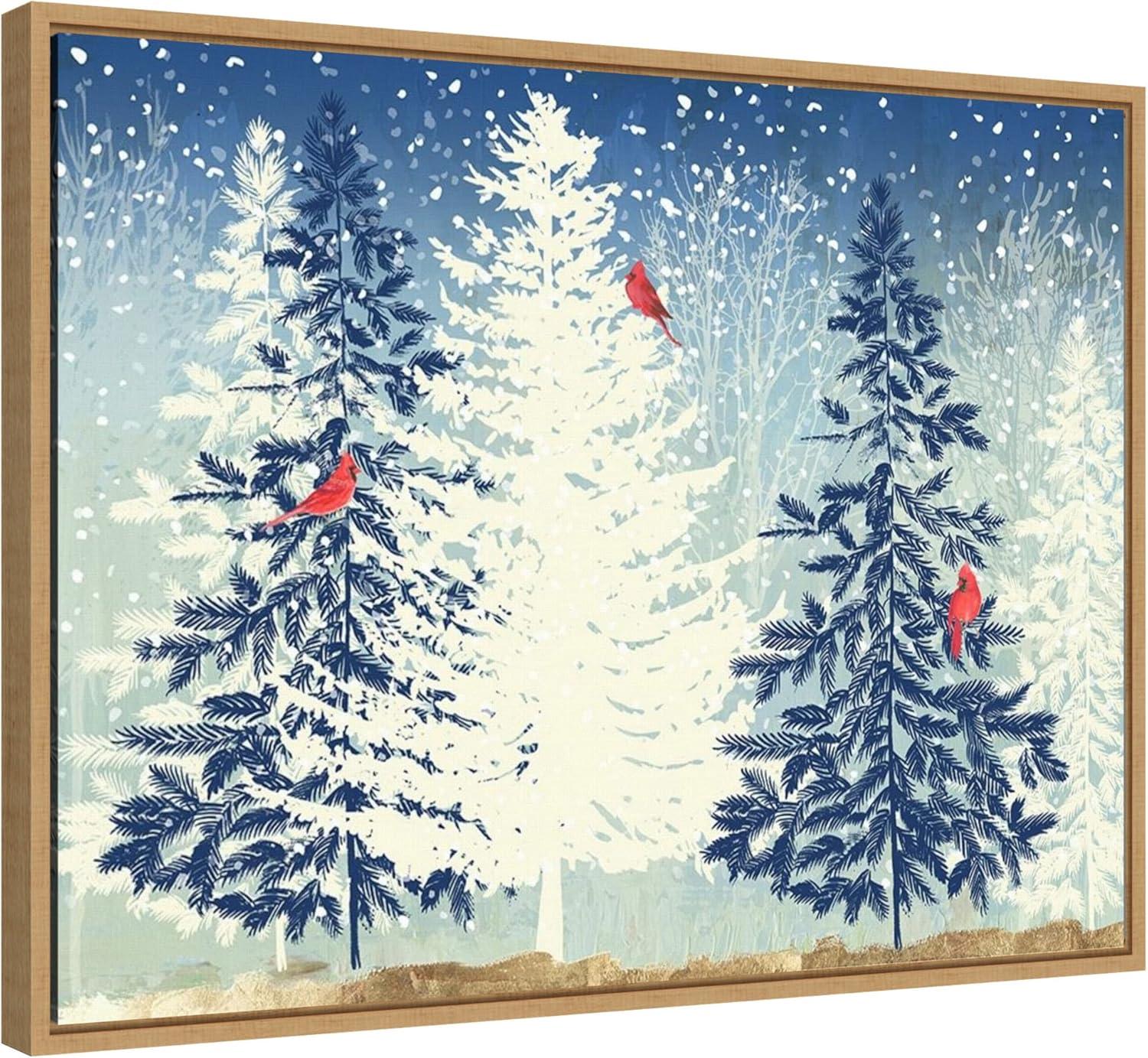 Amanti Art Snow Christmas by PI Studio Framed Canvas Wall Art