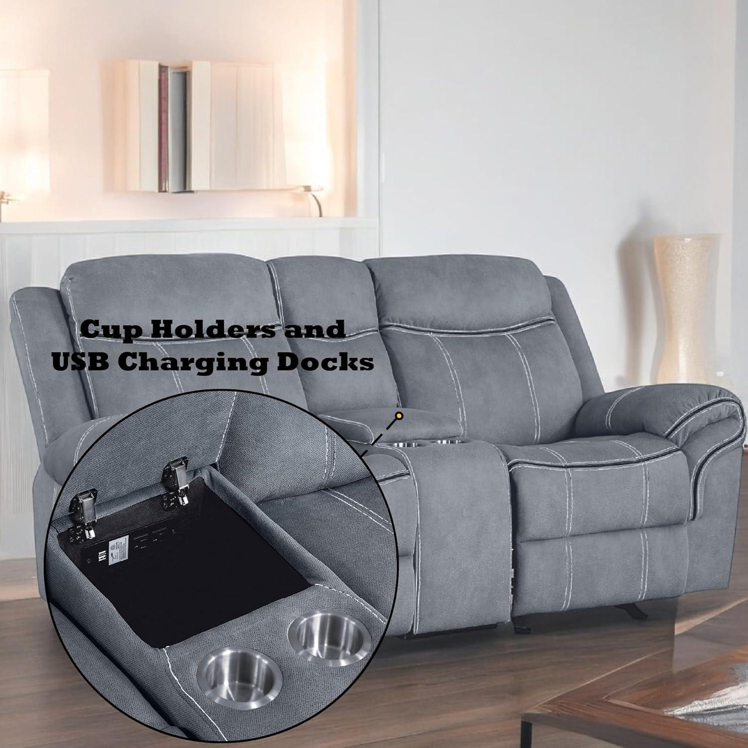 Acme Furniture 78" Zubaida Sofa Two Tone Gray Velvet