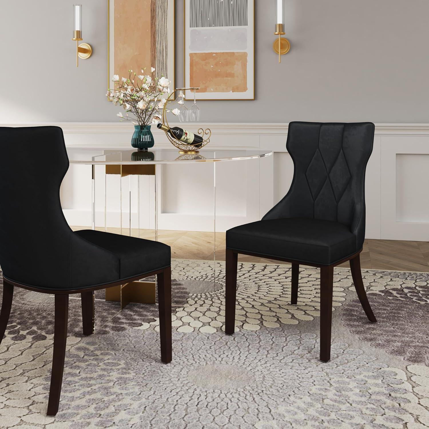 Set of 2 Reine Velvet Dining Chairs - Manhattan Comfort