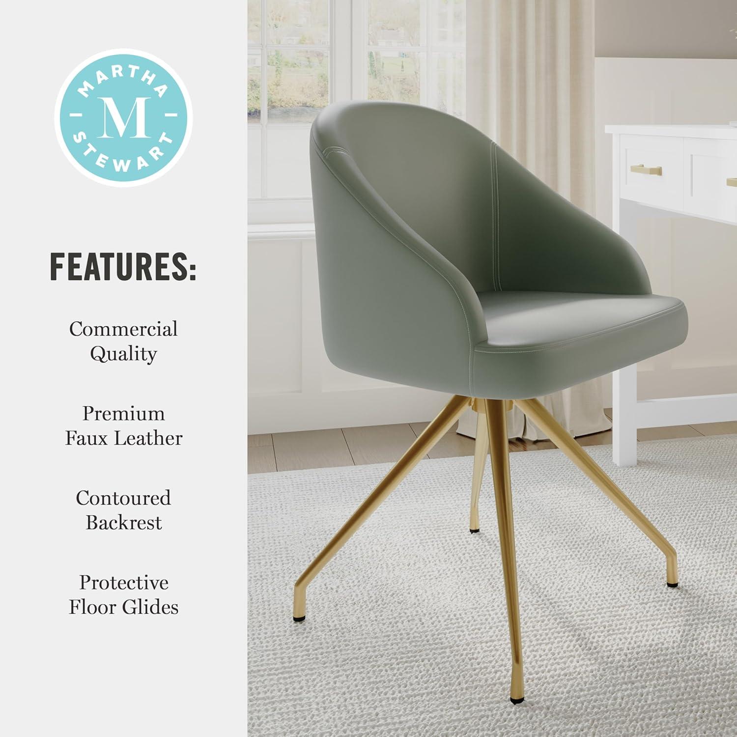 Martha Stewart Martha Stewart Sora Upholstered Stationary Swivel Home Office Chair