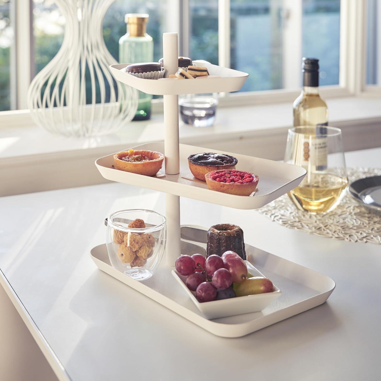 Yamazaki Home Tower Yamazaki Home 3-Tier Serving Stand, Appetizer Tray Organizer For Party Or Kitchen, Steel