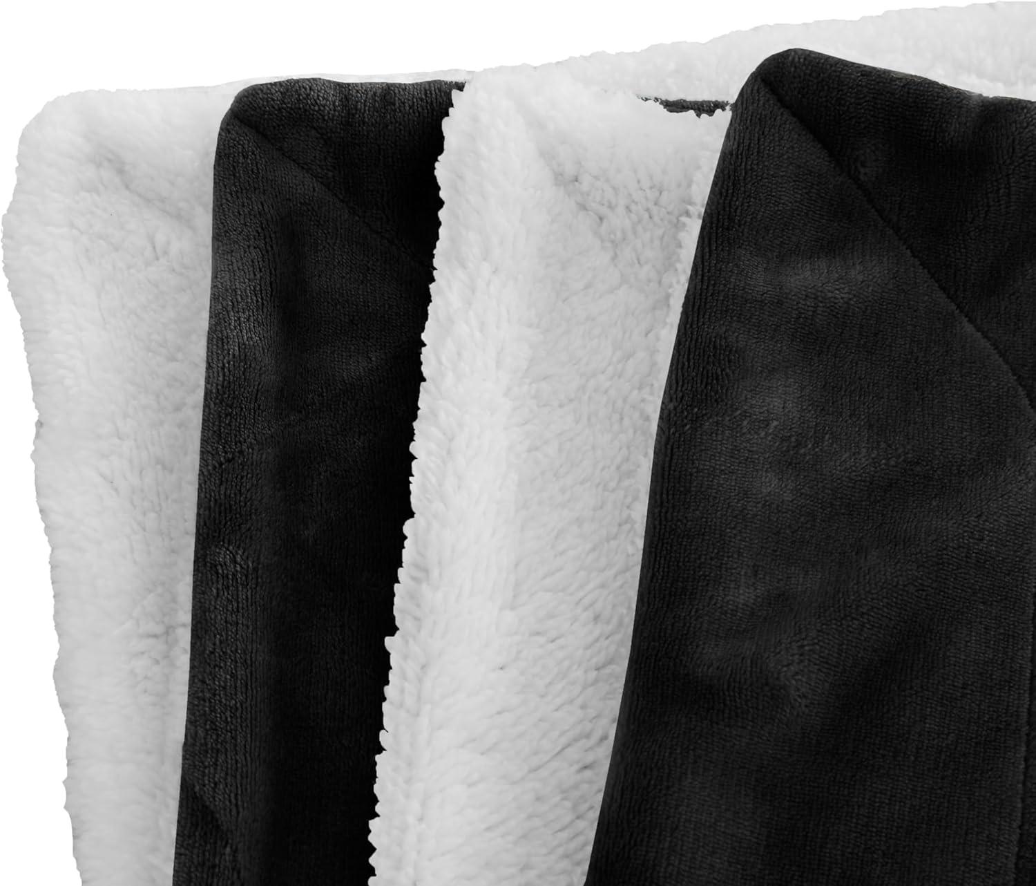 Luxury Flannel Super Soft Lightweight Reversible Throw Black