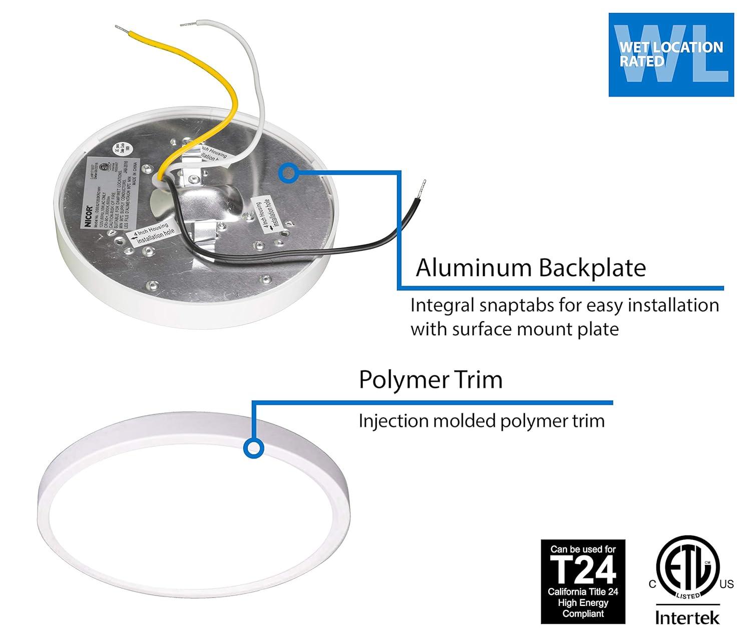 NICOR Lighting Dimmable Circle Flush Mount