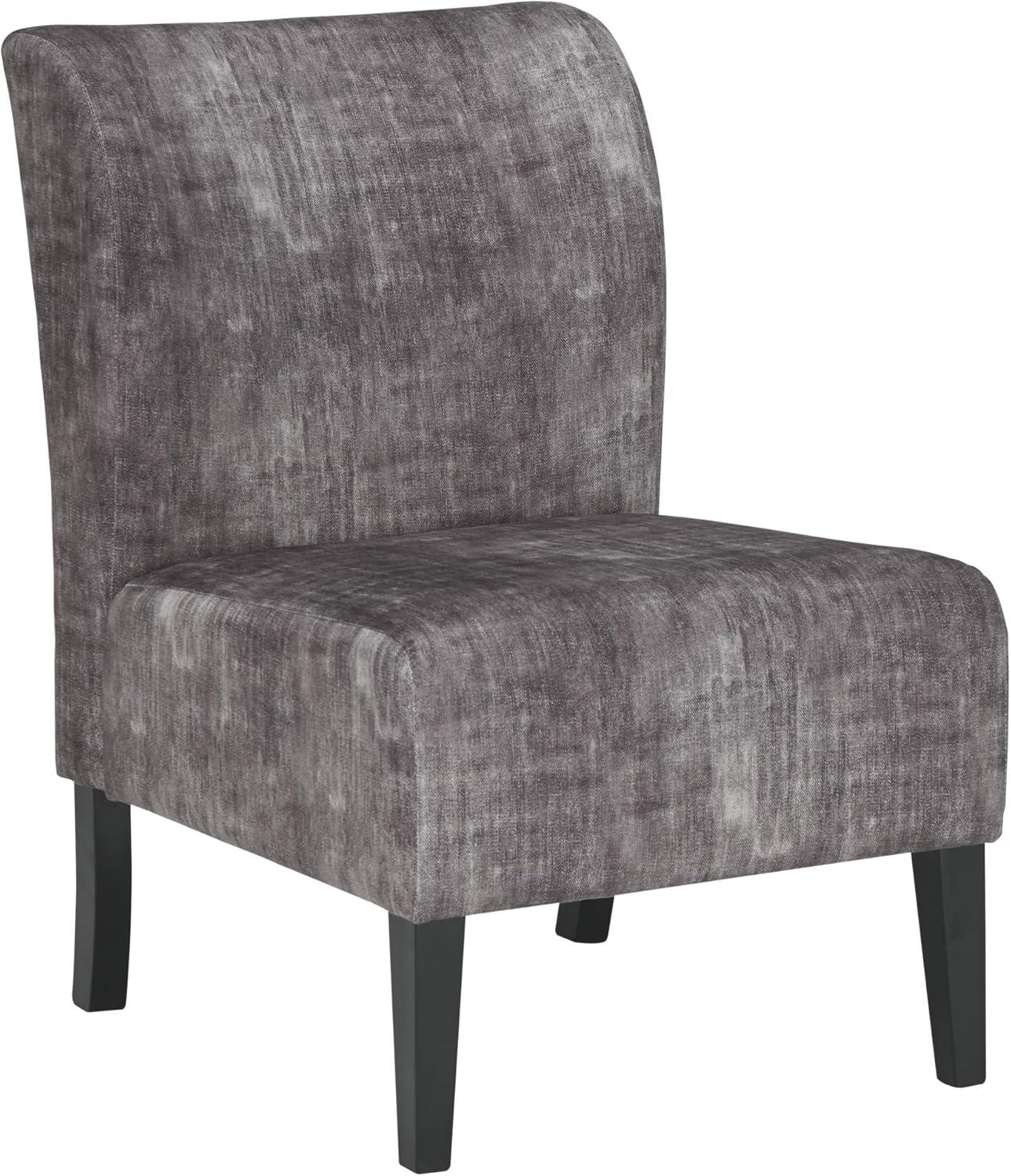 Bohemian Gray Washed Leather & Wood Accent Chair