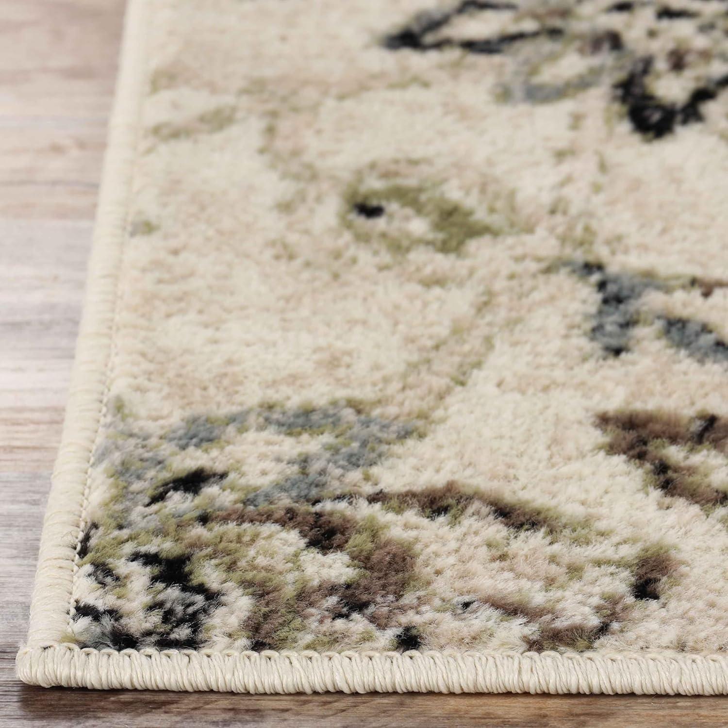 Superior Jacobean Floral Indoor Area Rug, 7' x 9', Stone