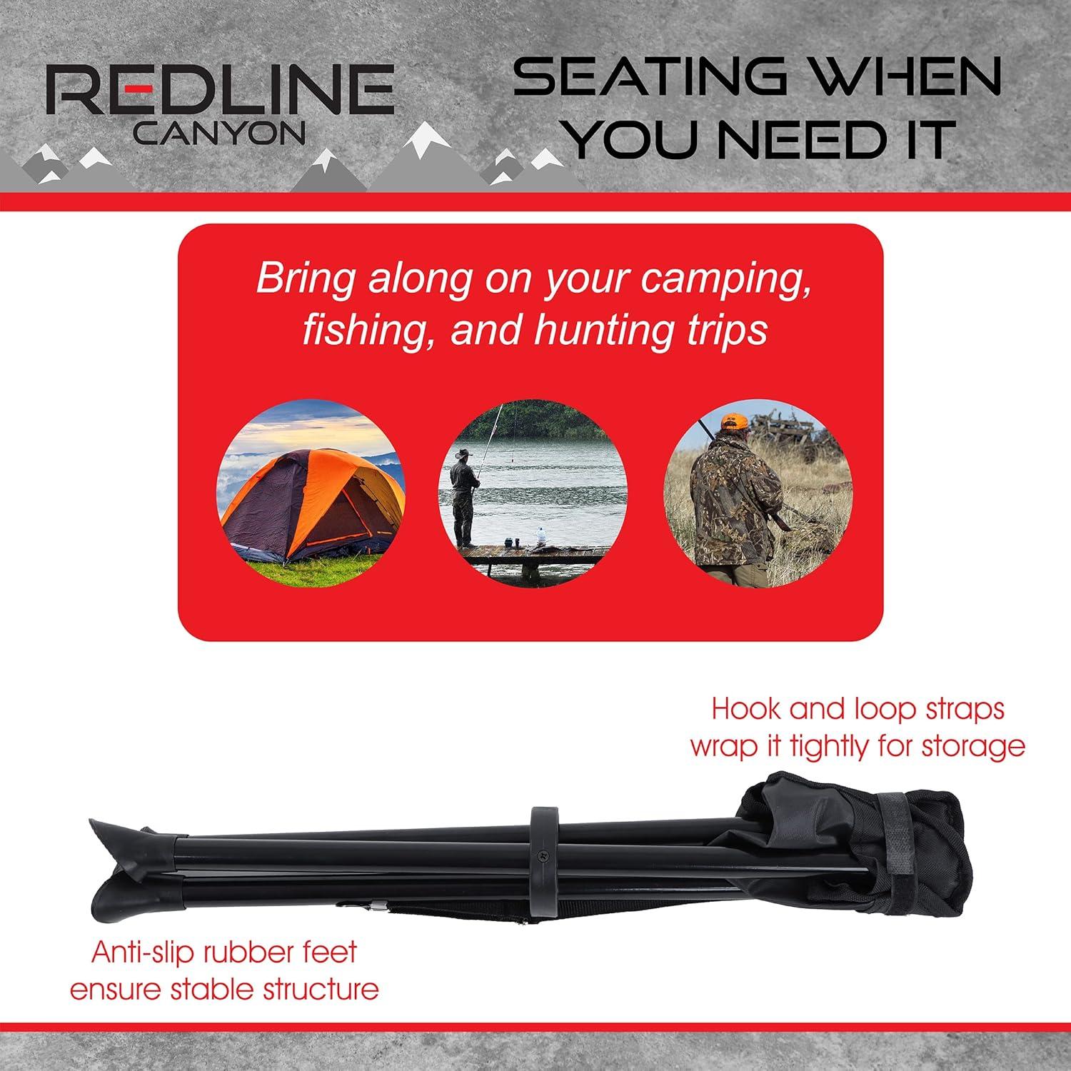 RLC Folding Camping Stool Tripod - Portable 3 Legged Ultralight Backpacking Chair