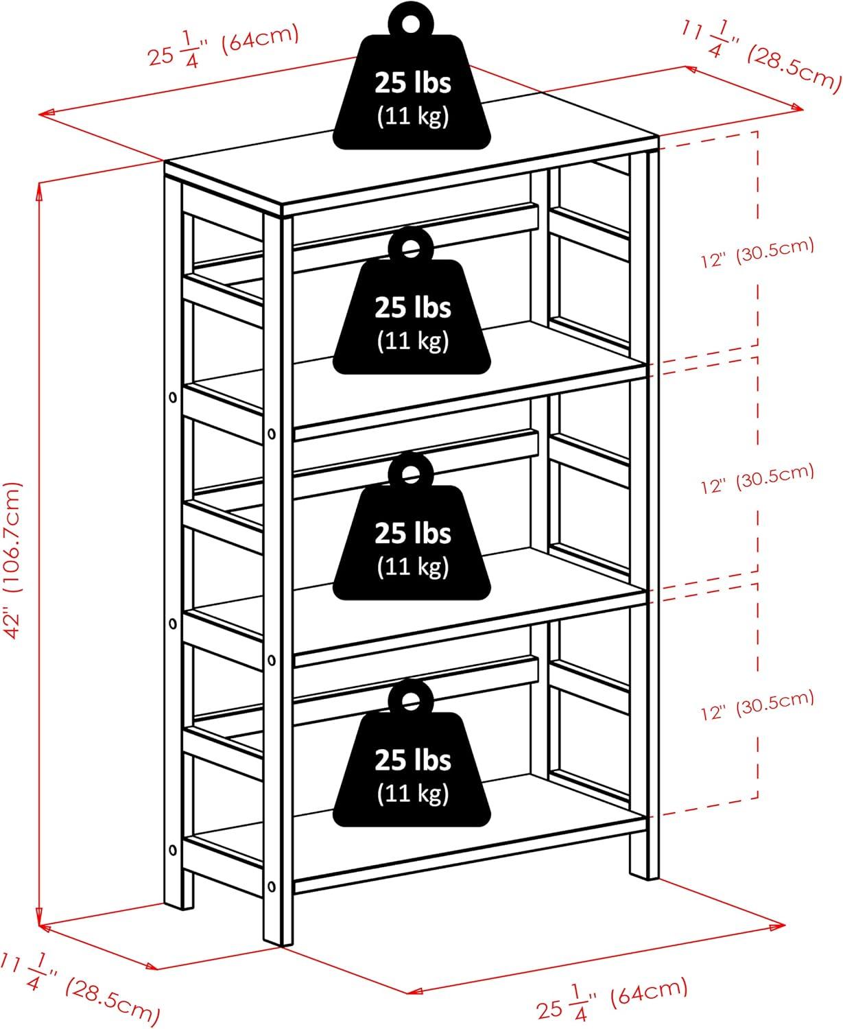 42" 3 Section Wide Bookshelf Espresso - Winsome