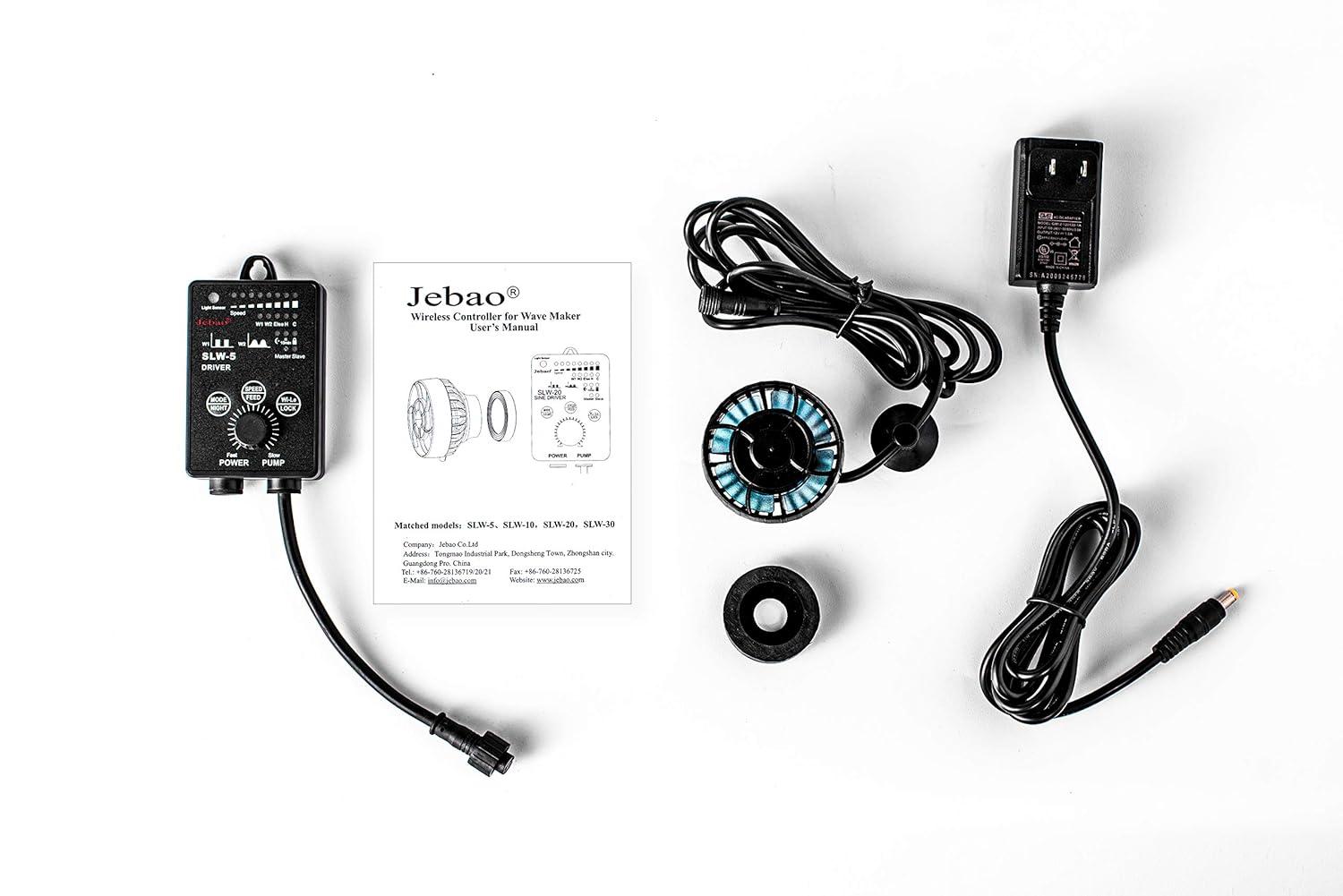 Jebao SLW-5 Wave Maker Flow Pump with Controller for Marine Reef Aquarium, 792 GPH