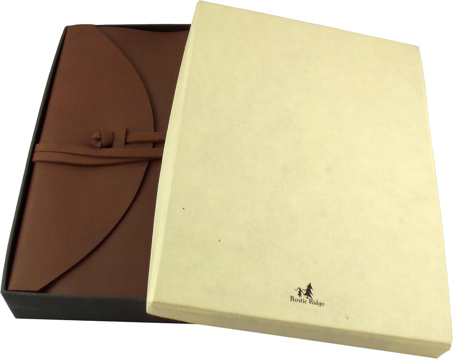 Large Genuine Leather Legacy Photo Album with Gift Box - 9"x 12" - Scrapbook Style Pages - Holds 200 4x6" or 5x7" Photos
