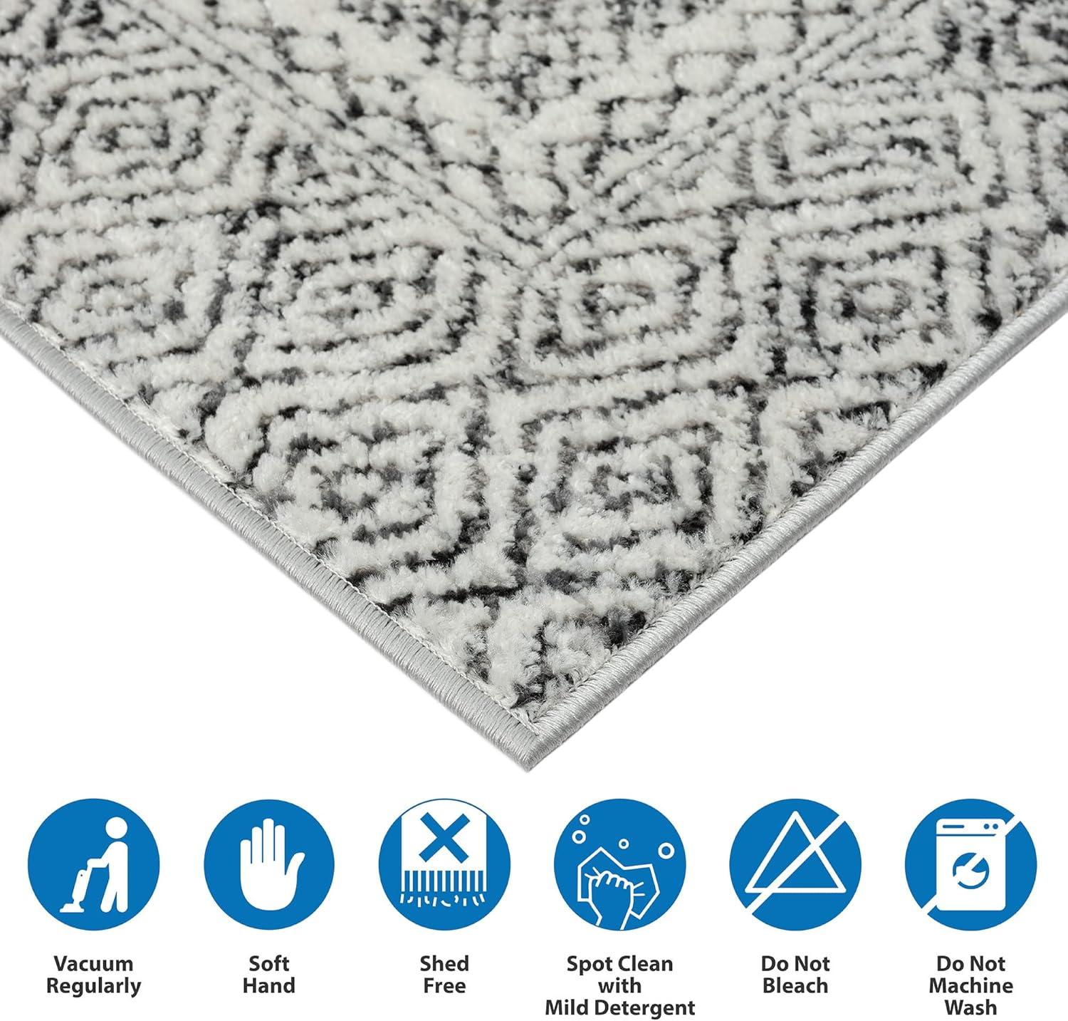 Madison Park Kenzie Woven Turkish Area Rugs for Living Room, Indoor Dinig Accent Modern Home Décor, Ultra Soft Floor Carpets for Bedroom, 3'W x 5'L Grey/Cream