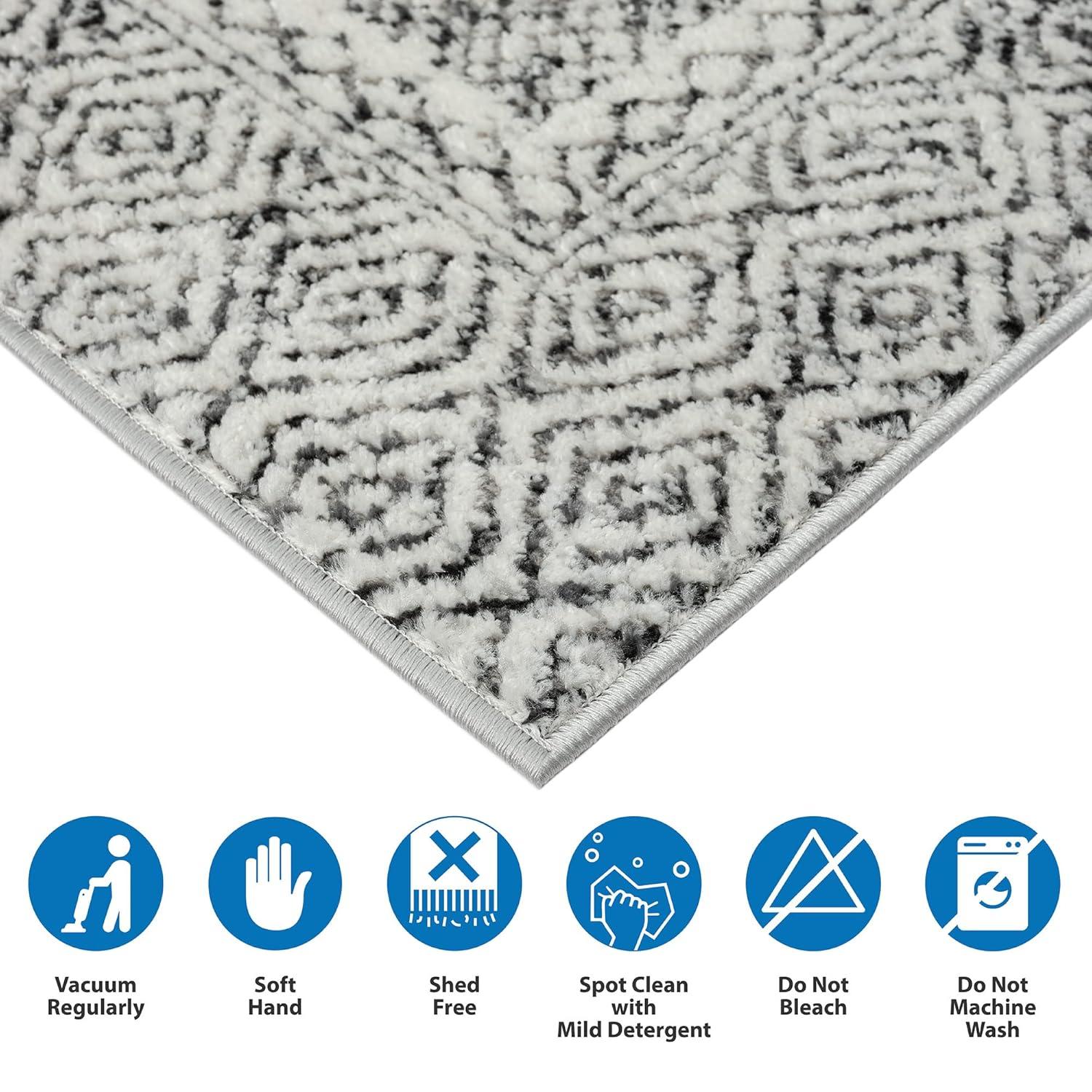 Madison Park Kenzie Woven Turkish Area Rugs for Living Room, Indoor Dinig Accent Modern Home Décor, Ultra Soft Floor Carpets for Bedroom, 3'W x 5'L Grey/Cream