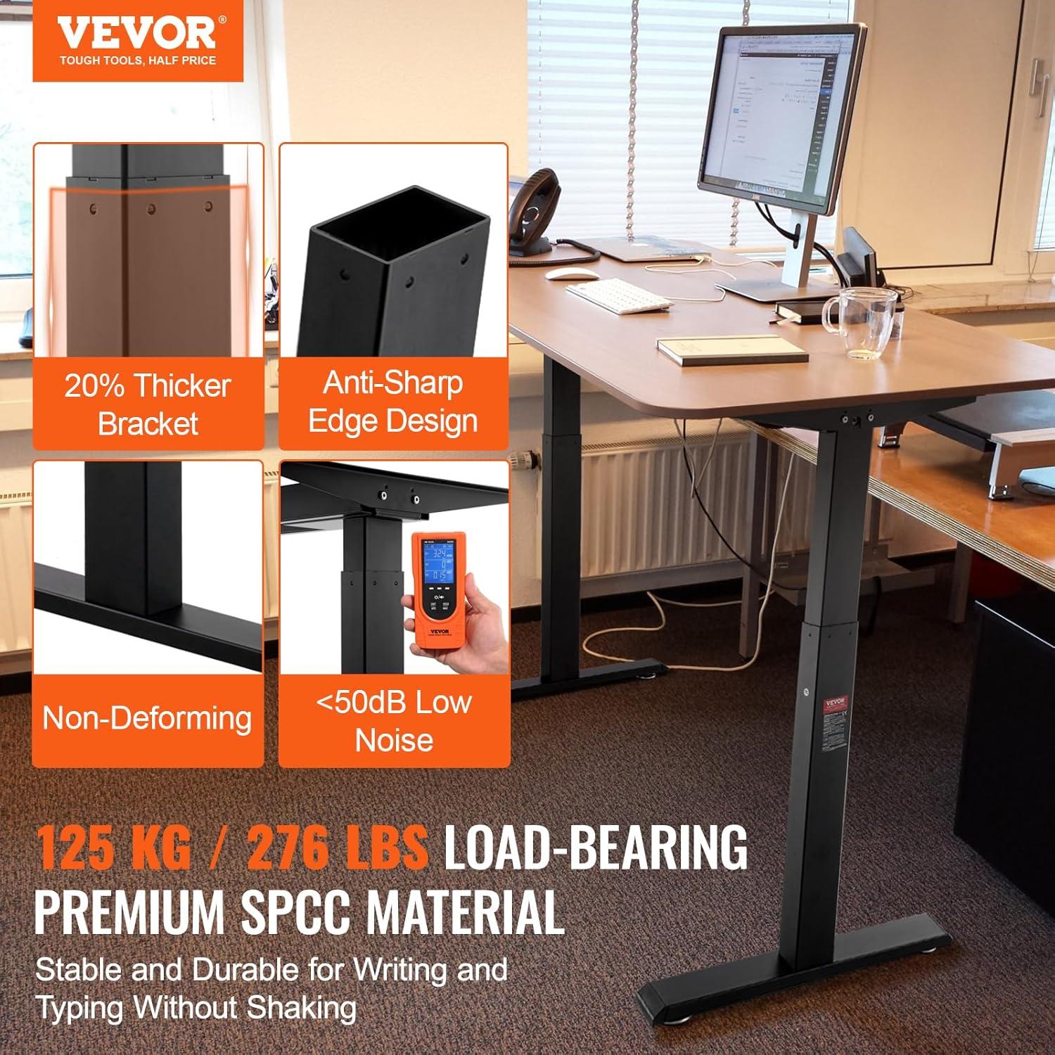 Black Dual Motor Adjustable Standing Desk Frame